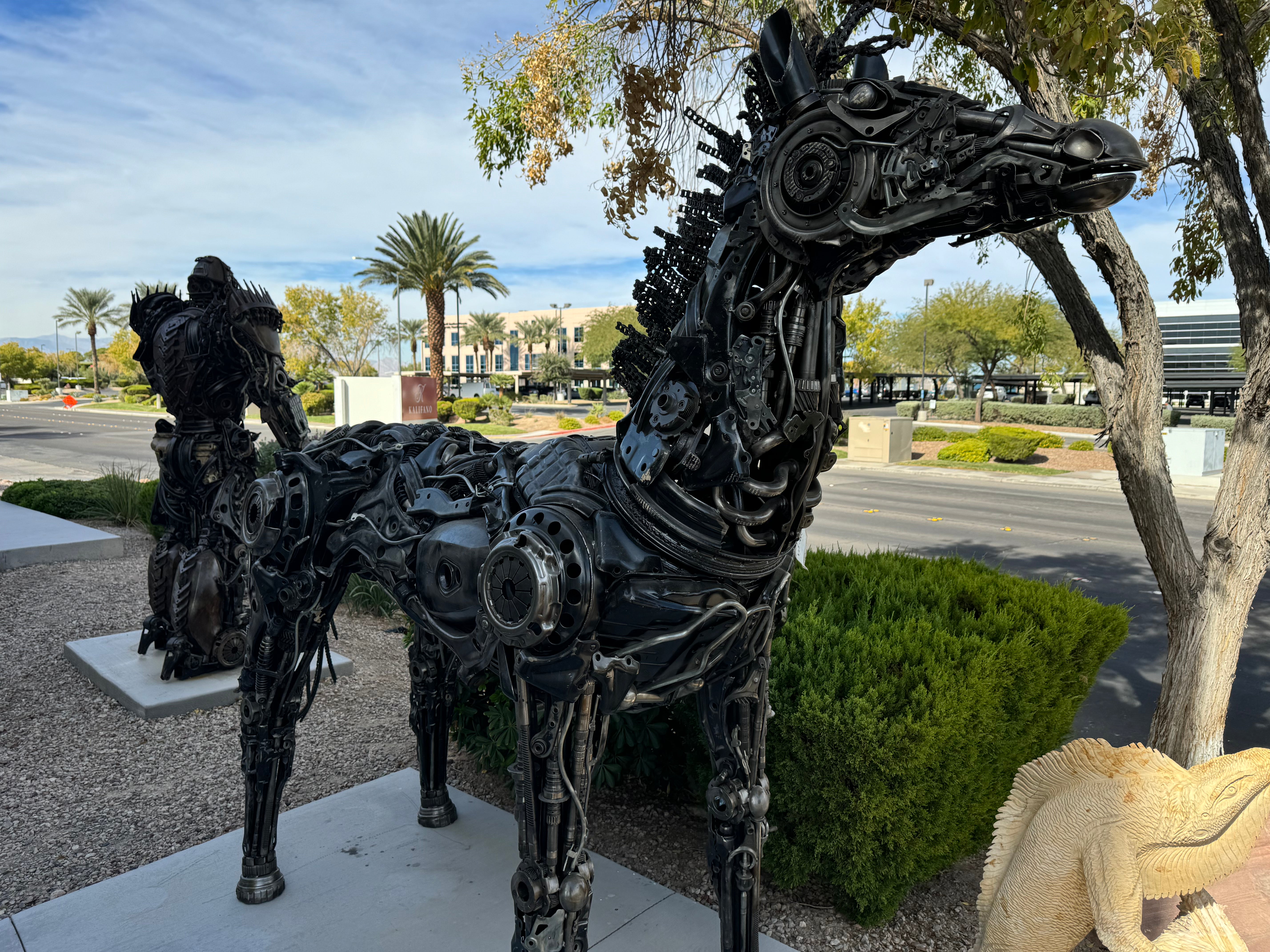 130" Large Horse Recycled Metal Sculpture