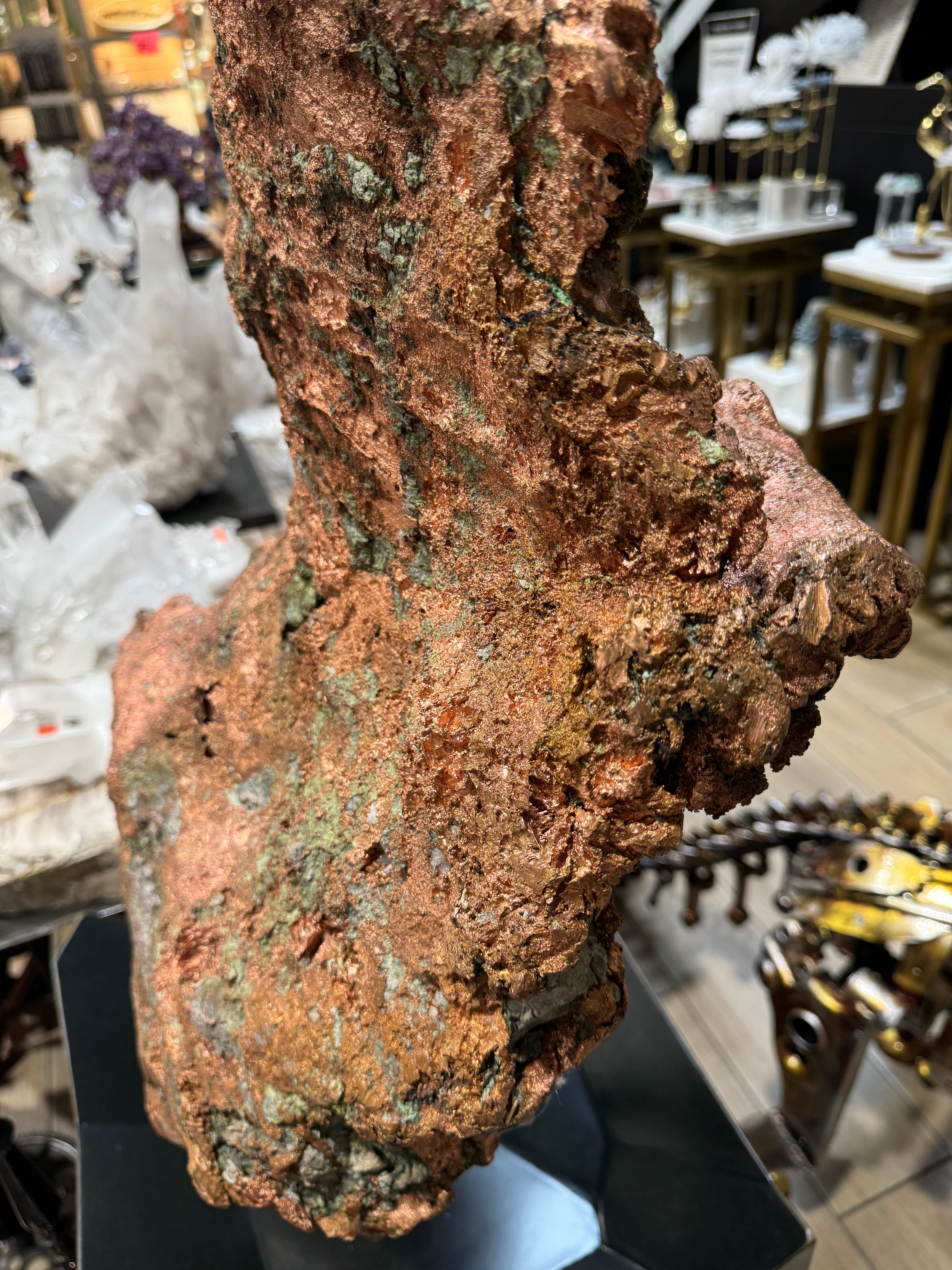 Natural XL Copper Specimen on custom stand 59” / 122 lbs