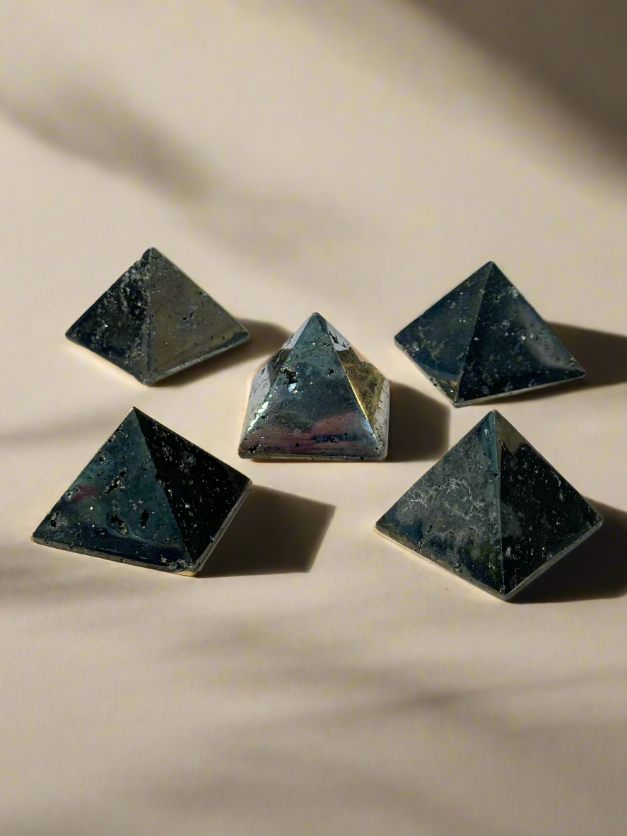 Pyrite Pyramid Carving 1.75"