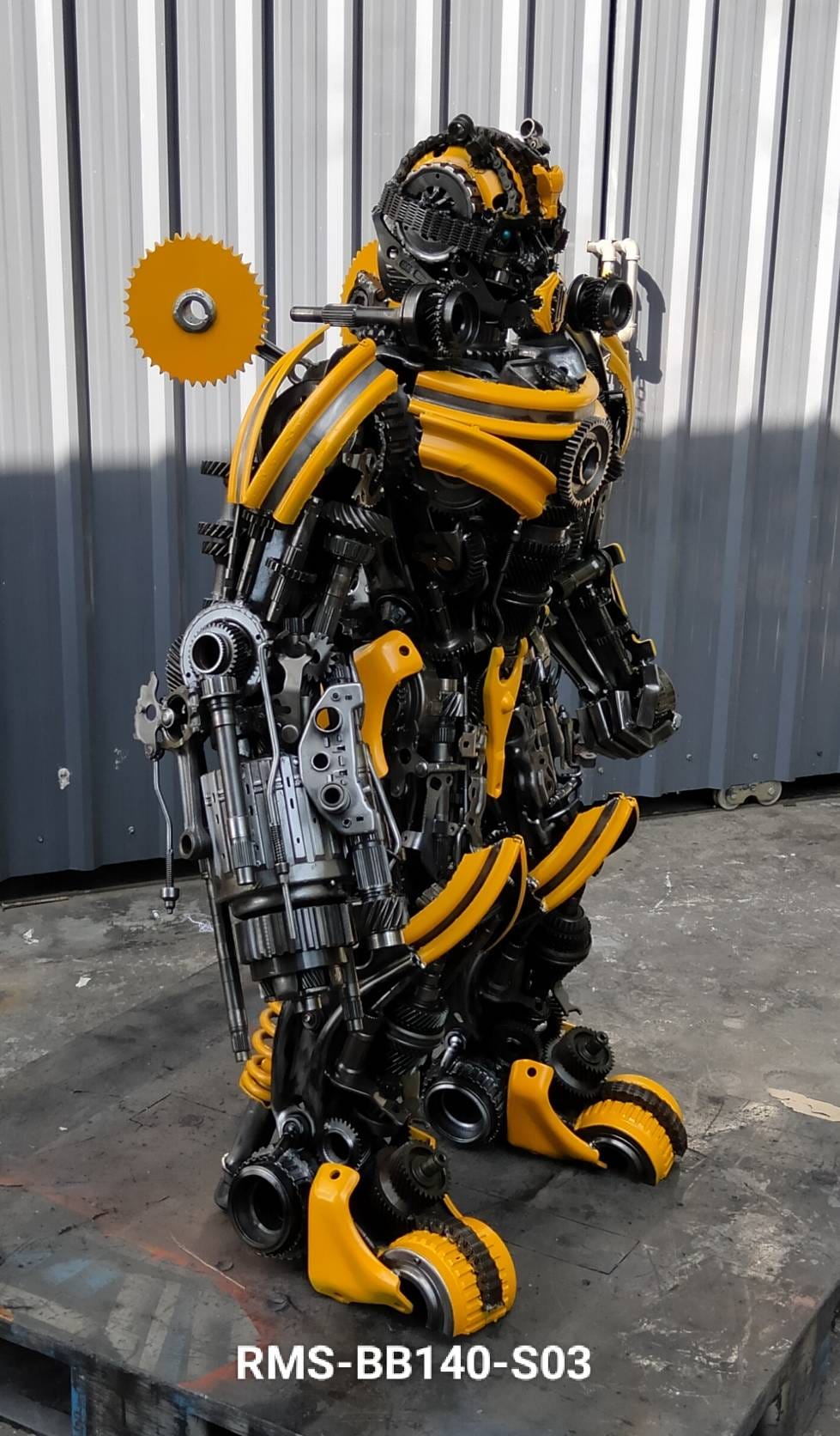 55" Bumblebee Inspired Recycled Metal Art Sculpture