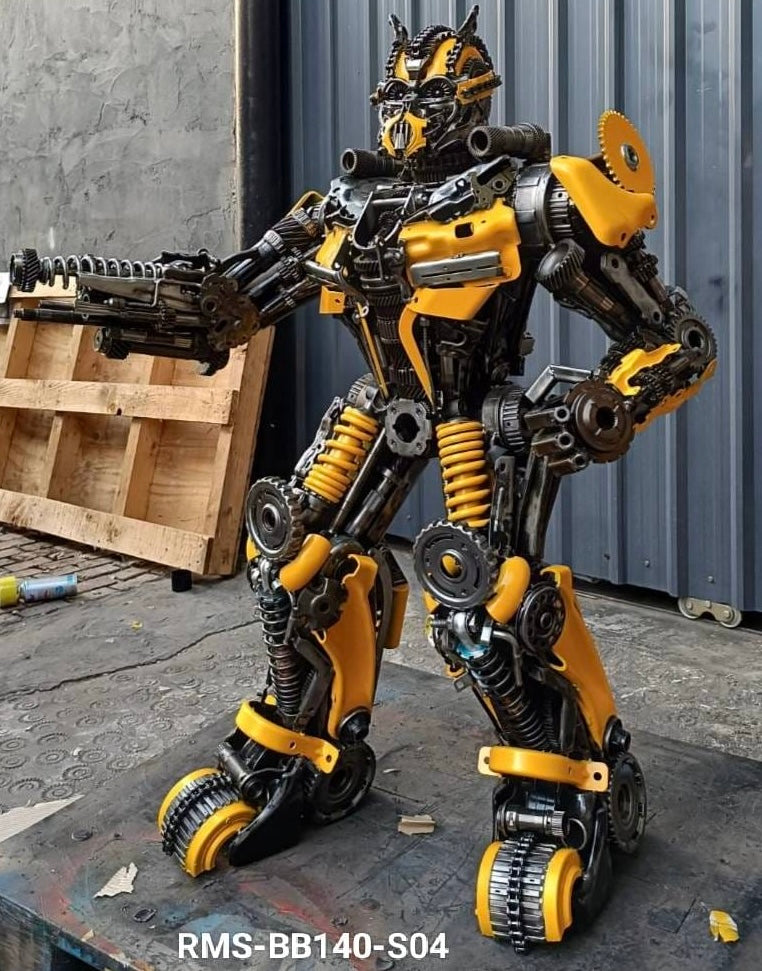 55" Bumblebee Inspired Recycled Metal Art Sculpture