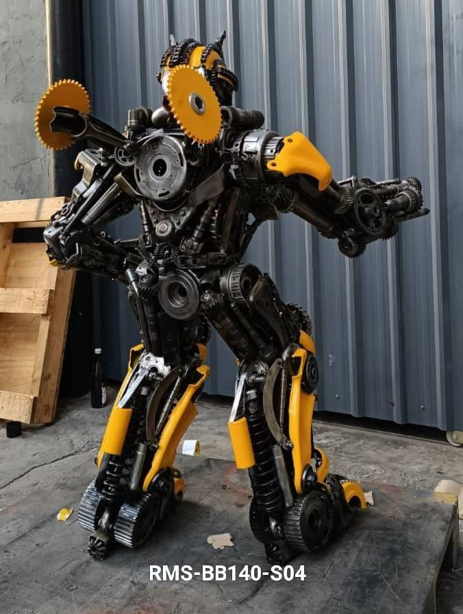 55" Bumblebee Inspired Recycled Metal Art Sculpture