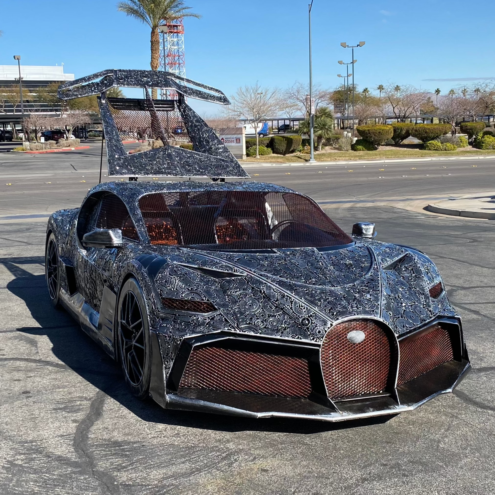 16ft Bugatti Chiron Inspired Recycled Metal Sculpture