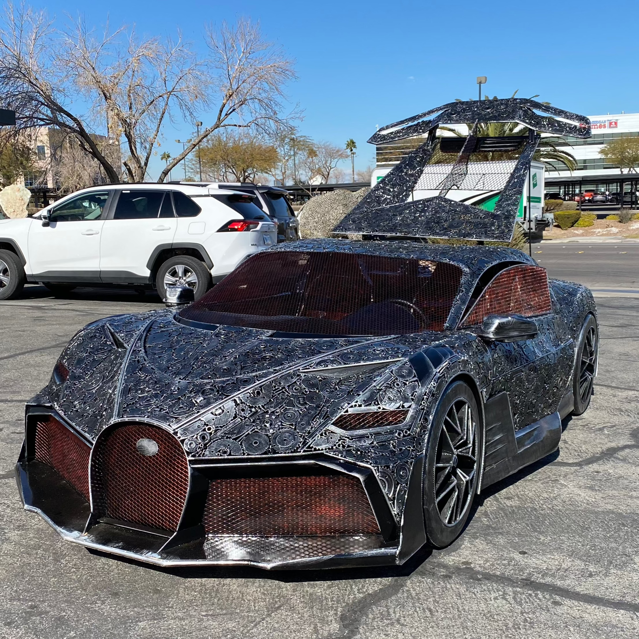 16ft Bugatti Chiron Inspired Recycled Metal Sculpture