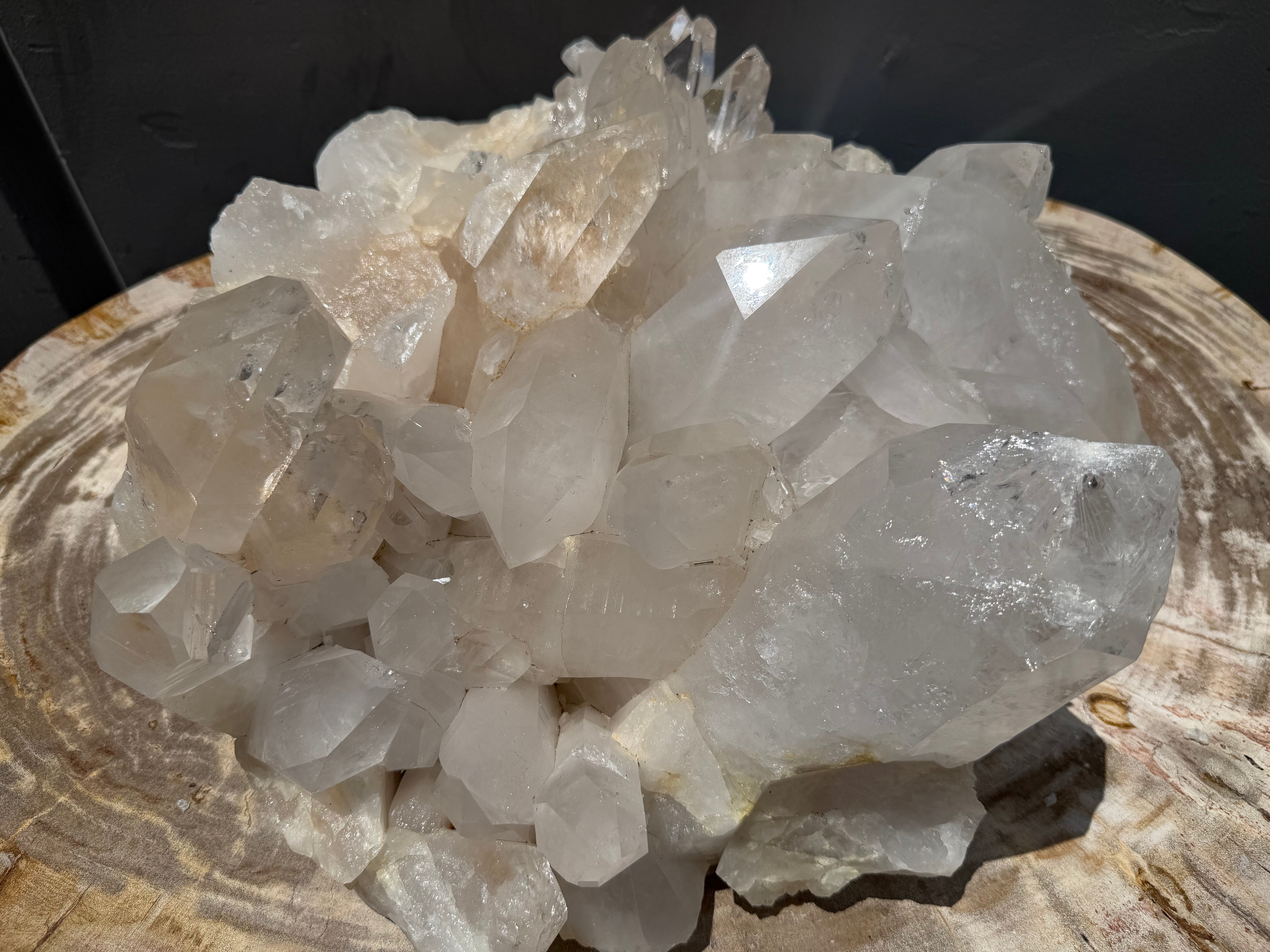 Natural Brazilian Clear Quartz Cluster Specimen - 17" / 64 lbs