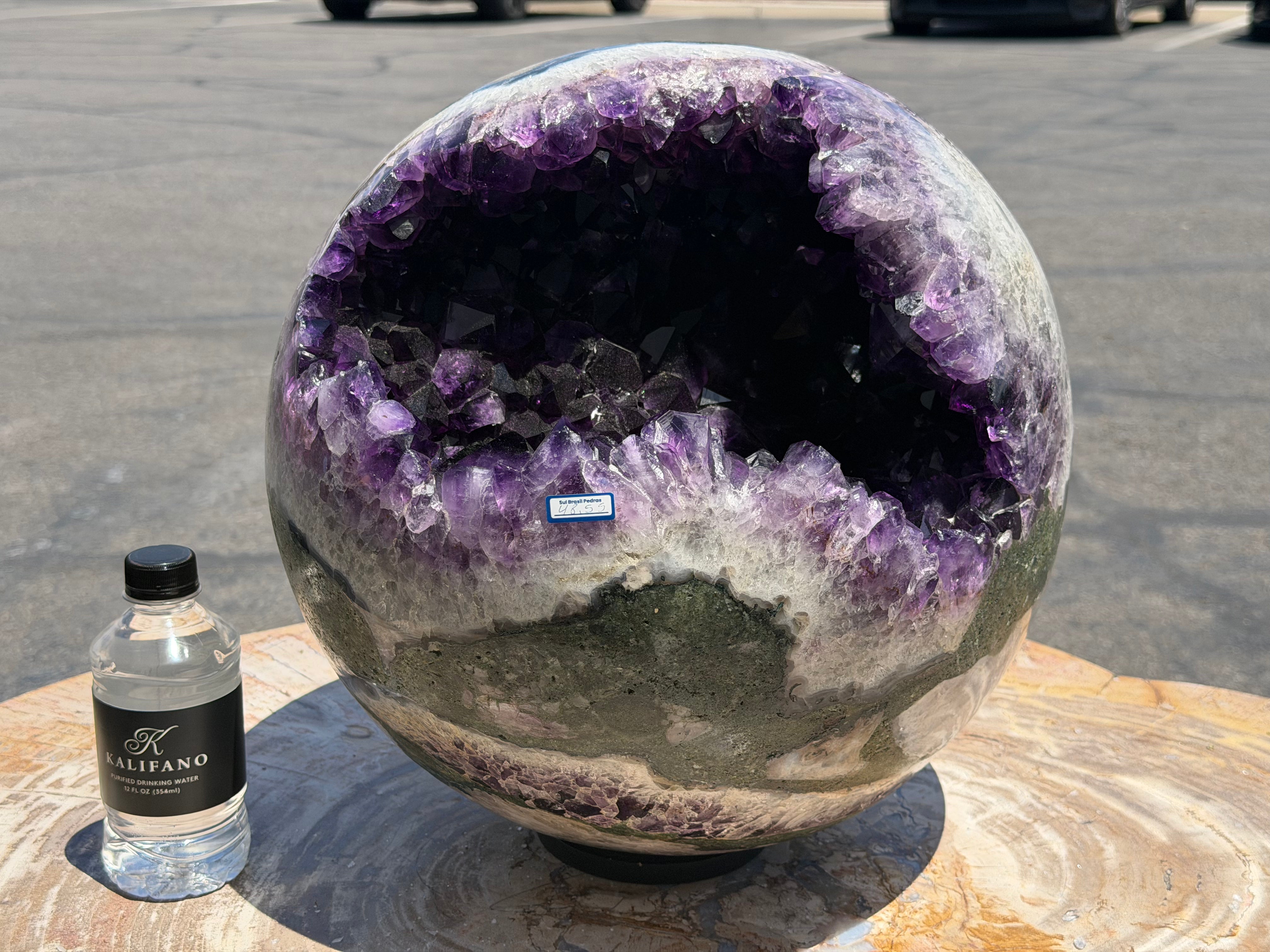 Natural Brazilian Amethyst Sphere Geode Specimen - 14.5" / 105 lbs