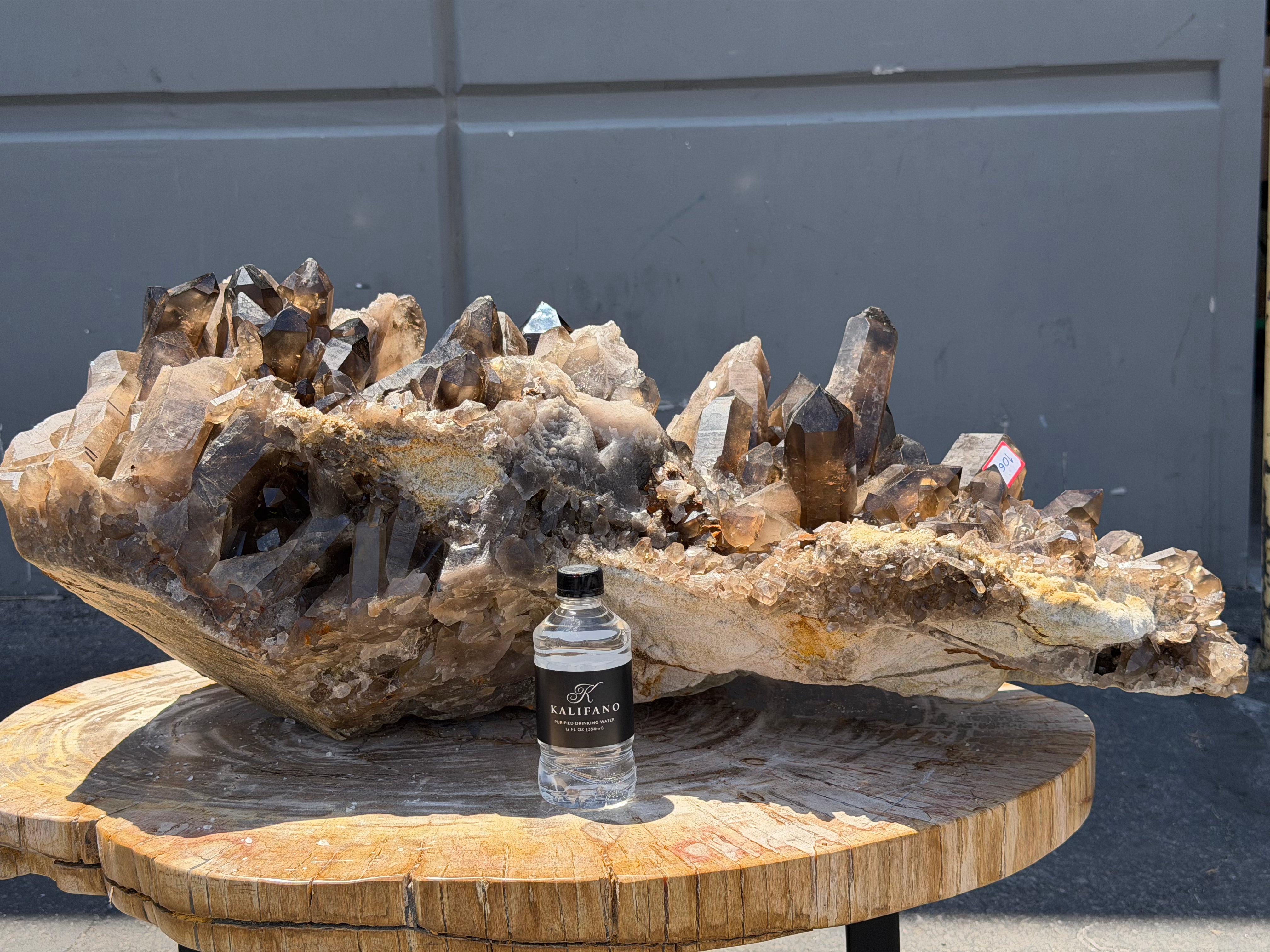Natural Brazilian Smokey Quartz Cluster Specimen - 33" / 233 lbs