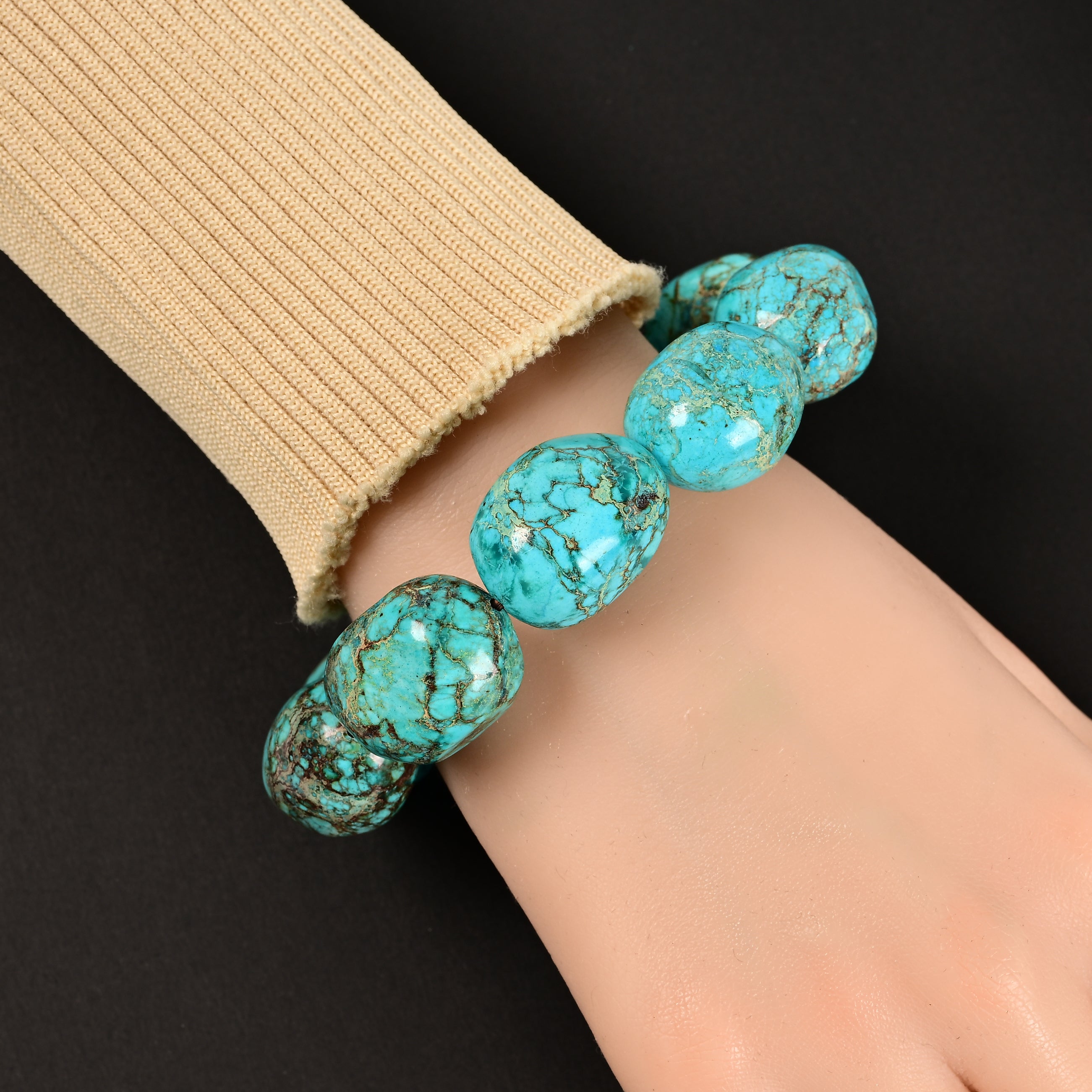 King Howlite Turquoise Bracelet - 25 MM