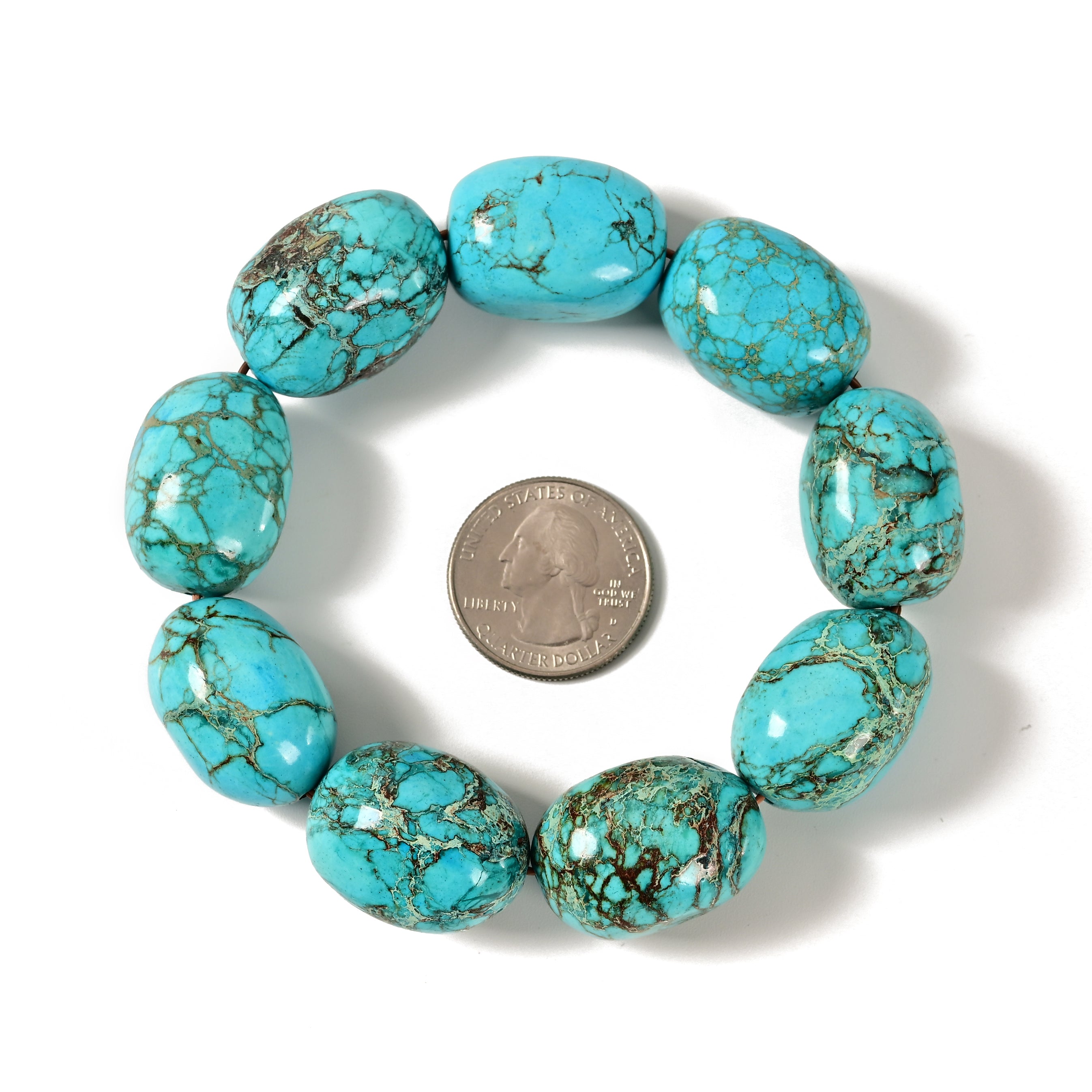 King Howlite Turquoise Bracelet - 25 MM