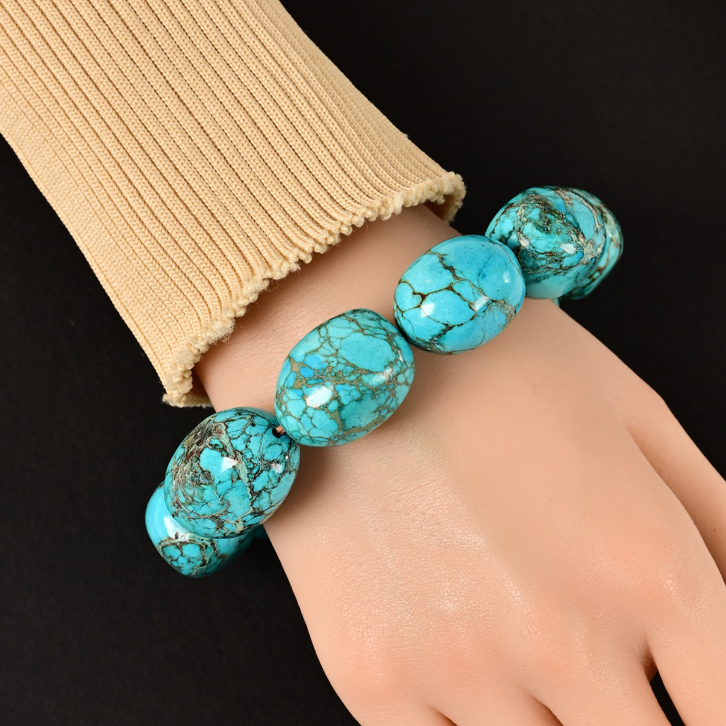 King Howlite Turquoise Bracelet - 25 MM