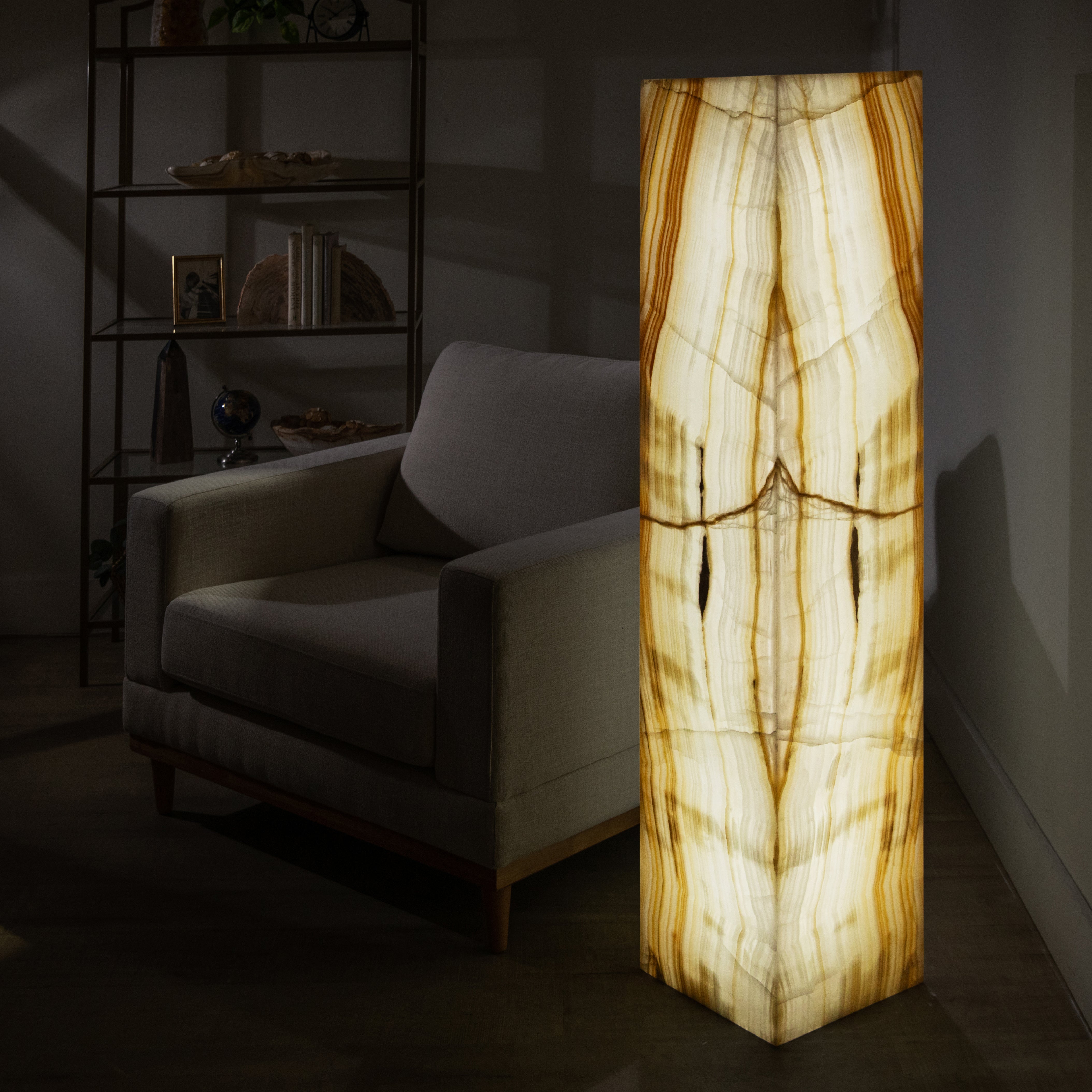 Kalifano Light Towers Amber Onyx Light Tower - 56 in LT140X30.005