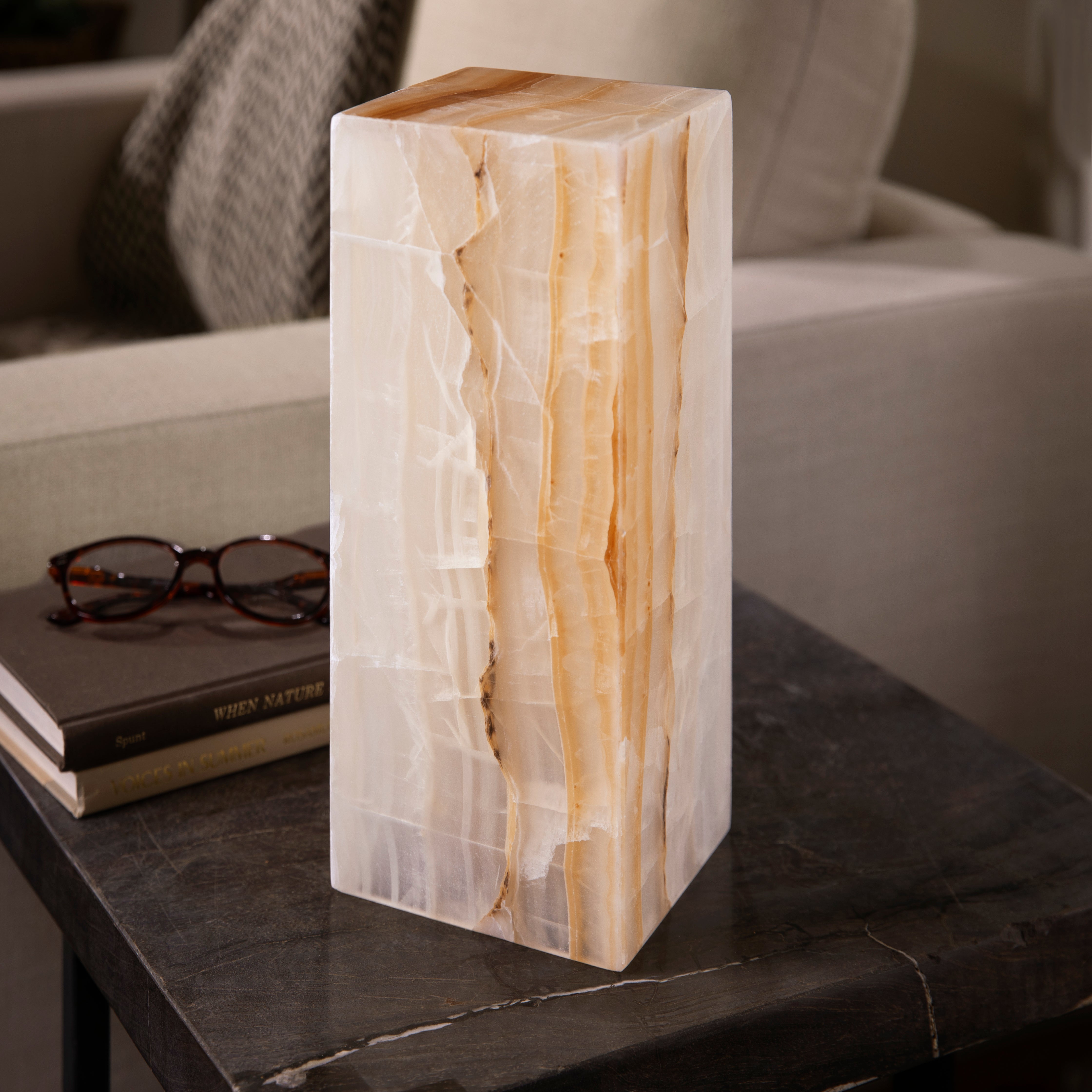 White Onyx Light Tower from Mexico - 12"