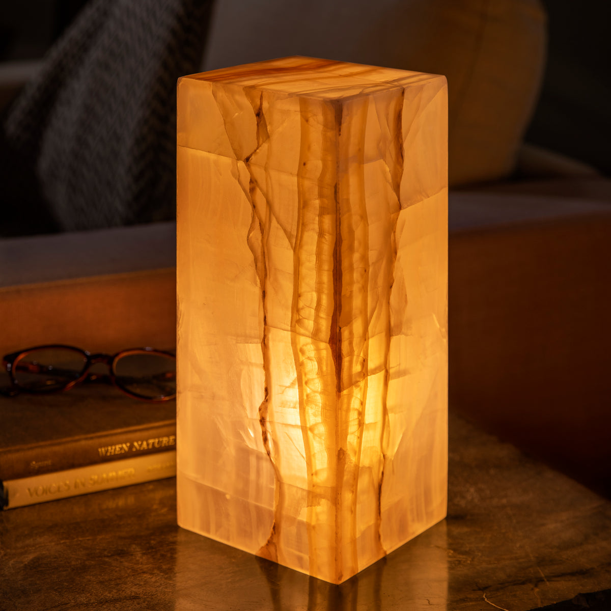 White Onyx Light Tower from Mexico - 12"