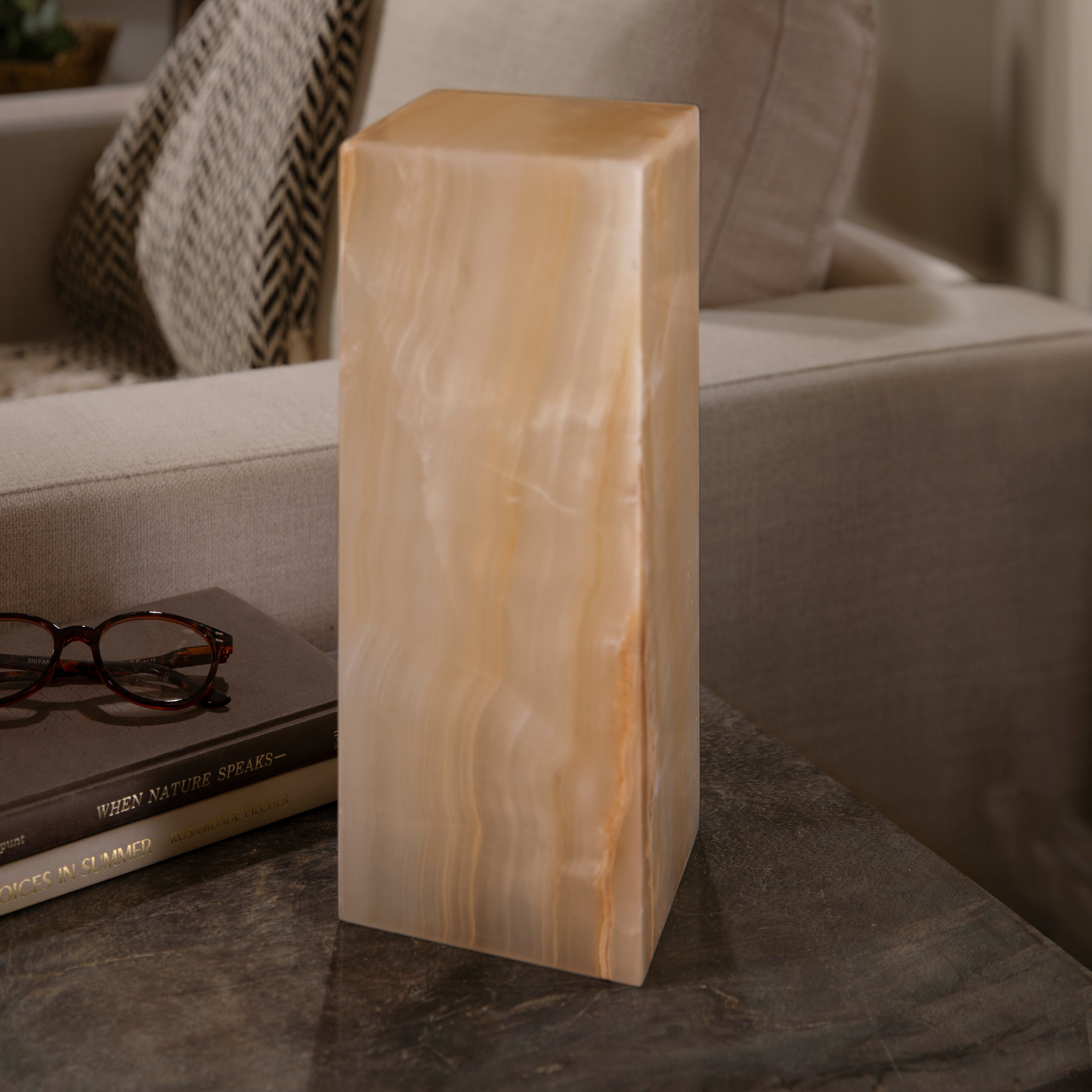 White Onyx Light Tower from Mexico - 12"