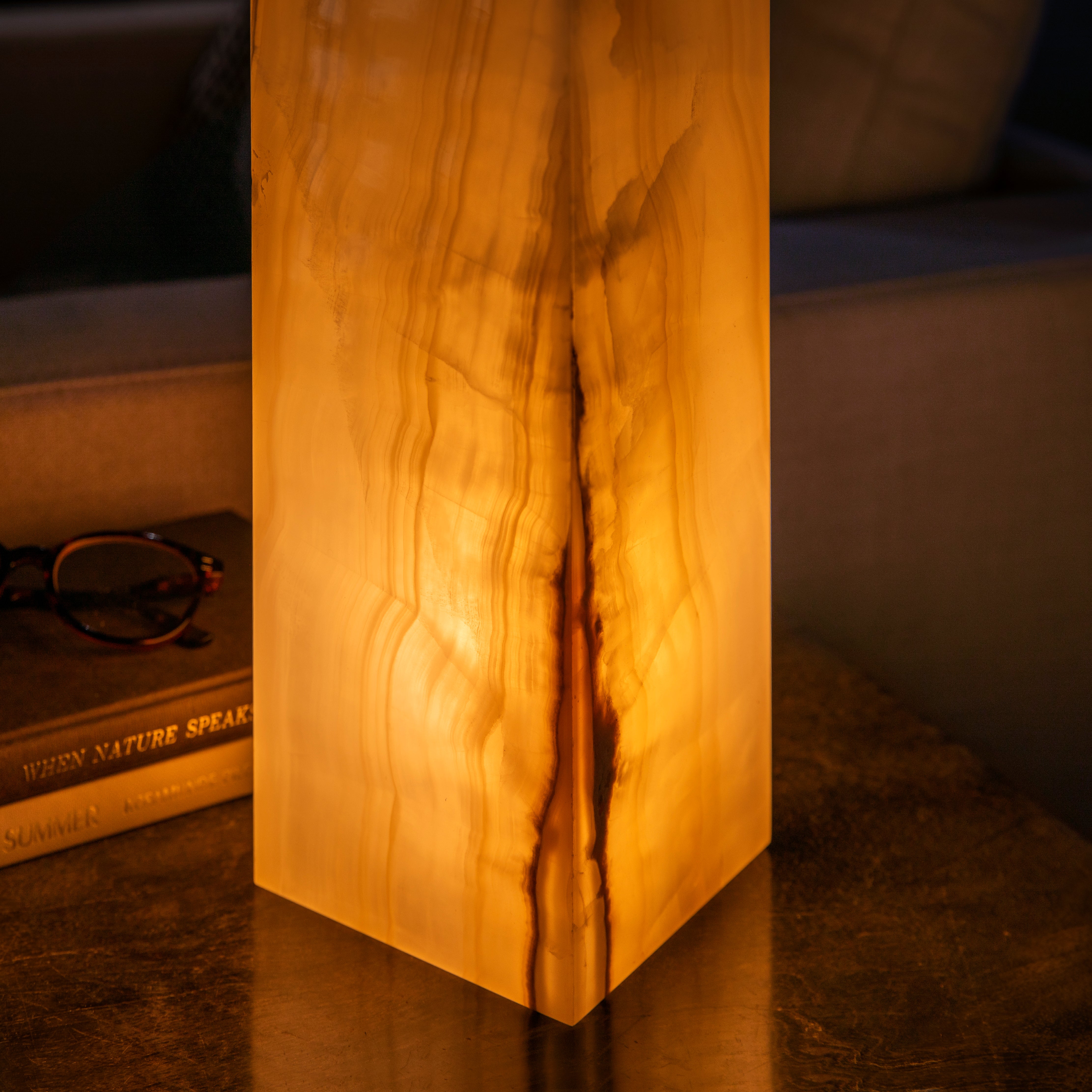 White Onyx Light Tower from Mexico - 12"