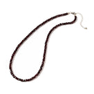 Natural Garnet Faceted 4mm Barrel 16in Necklace with Sterling Silver Extender