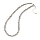 Natural Labradorite Faceted 4mm Barrel 16in Necklace with Sterling Silver Extender