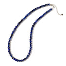 Natural Lapis Faceted 4mm Barrel 16in Necklace with Sterling Silver Extender