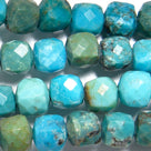 4mm Turquoise Faceted Cube 21