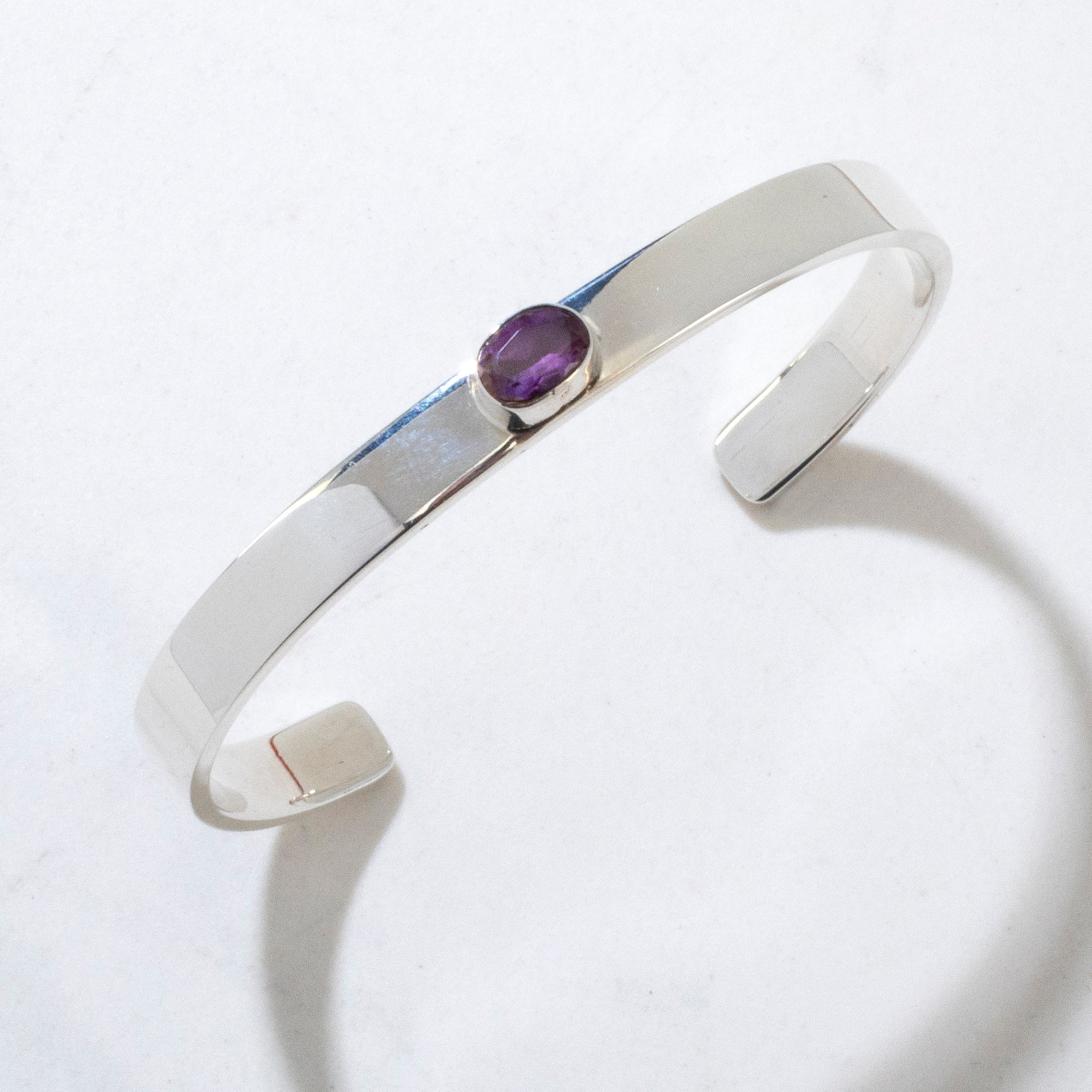 Amethyst Navajo USA Native American Made 925 Sterling Silver Cuff