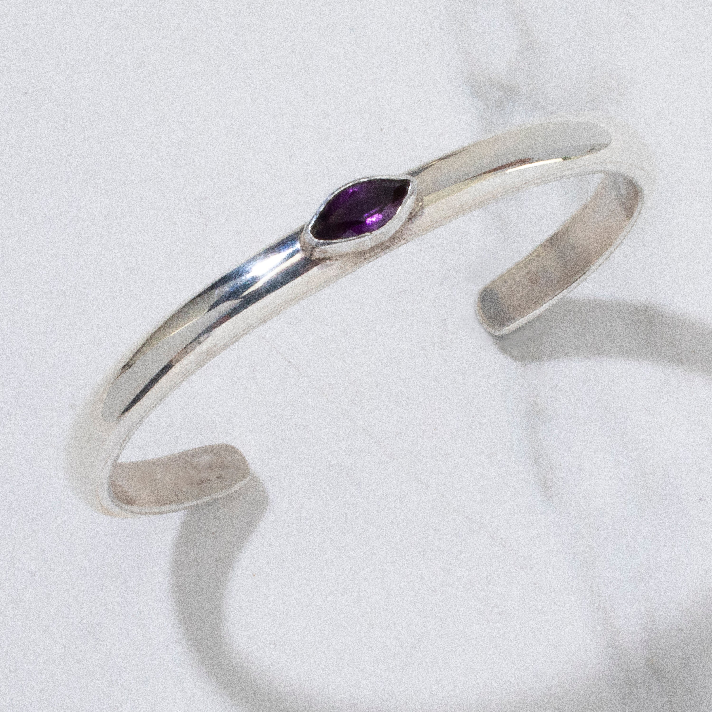 Amethyst Navajo USA Native American Made 925 Sterling Silver Cuff