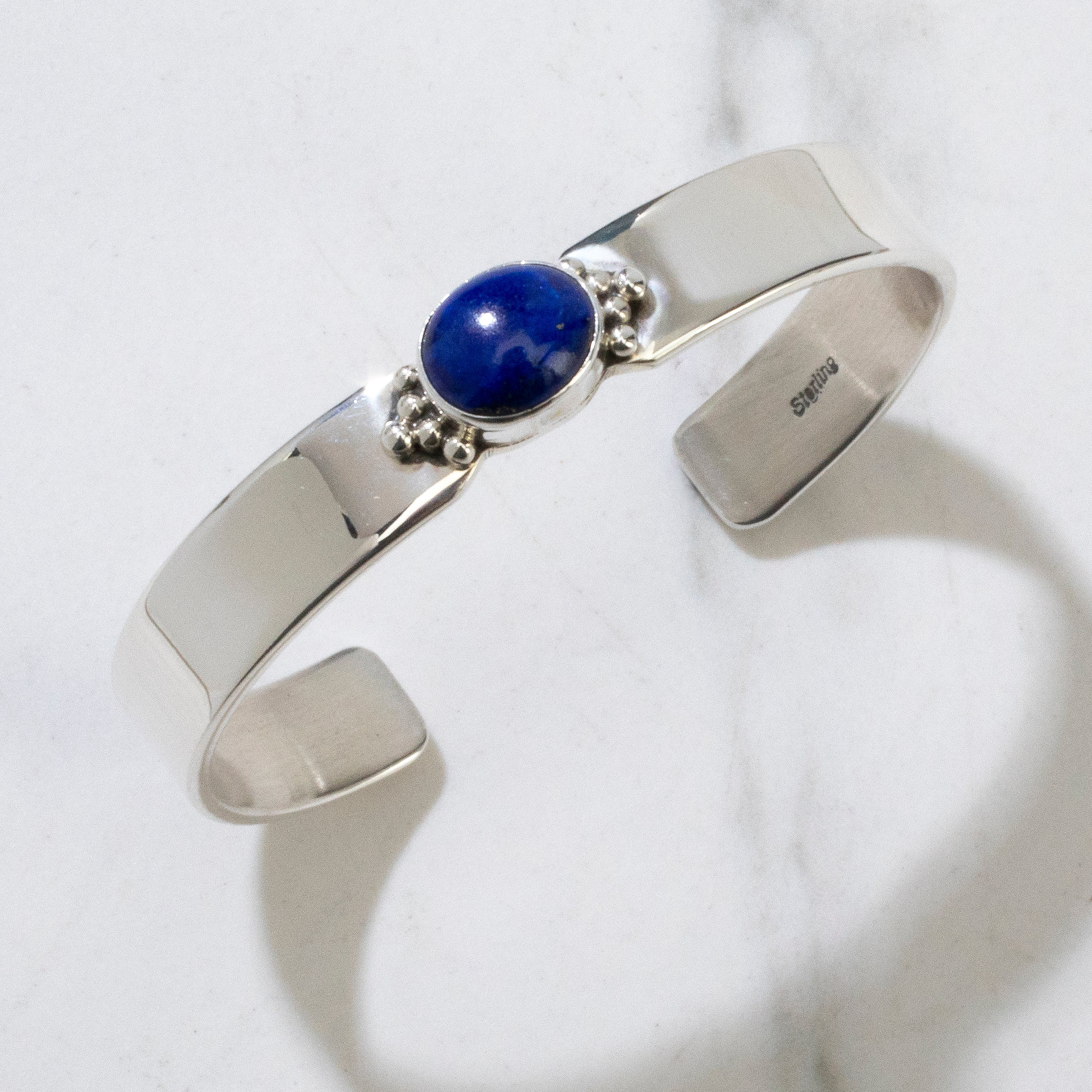 Lapis Navajo USA Native American Made 925 Sterling Silver Cuff