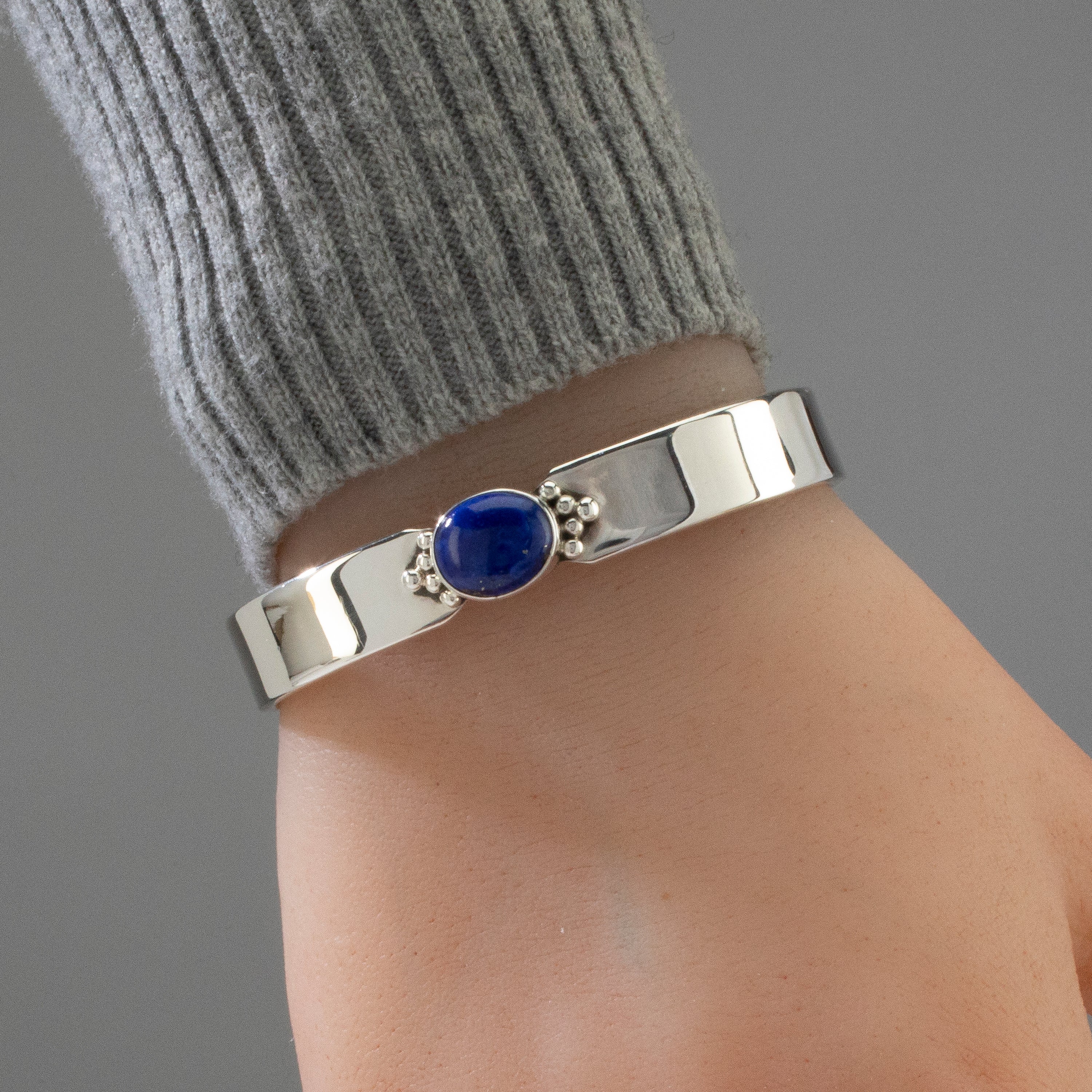 Lapis Navajo USA Native American Made 925 Sterling Silver Cuff