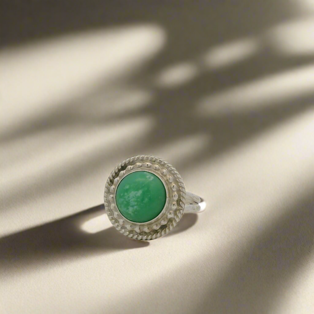 Byrone Begay Genuine Turquoise Navajo USA Native American Made 925 Sterling Silver Ring