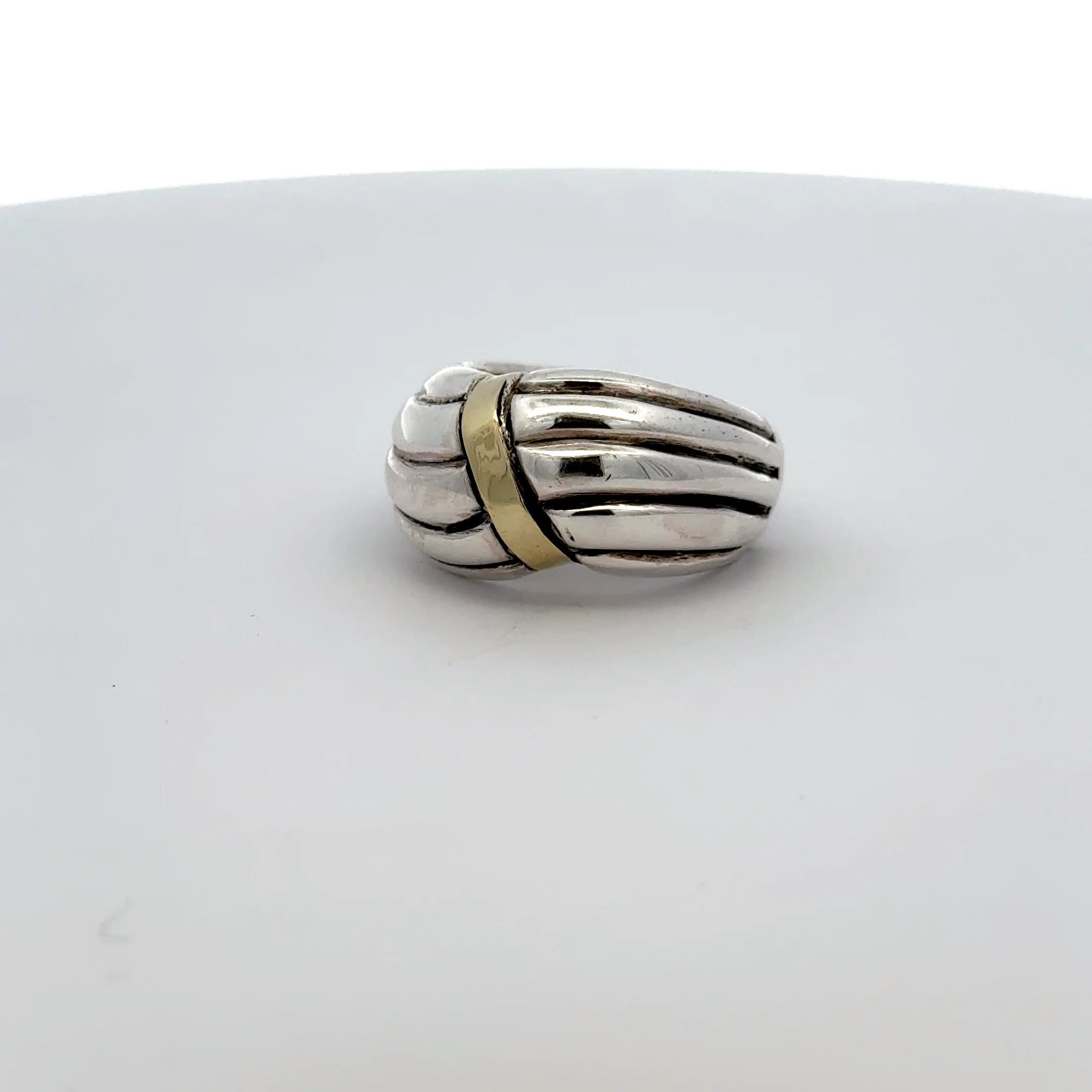 14K Gold Wings Hopi USA Native American Made 925 Sterling Silver Ring