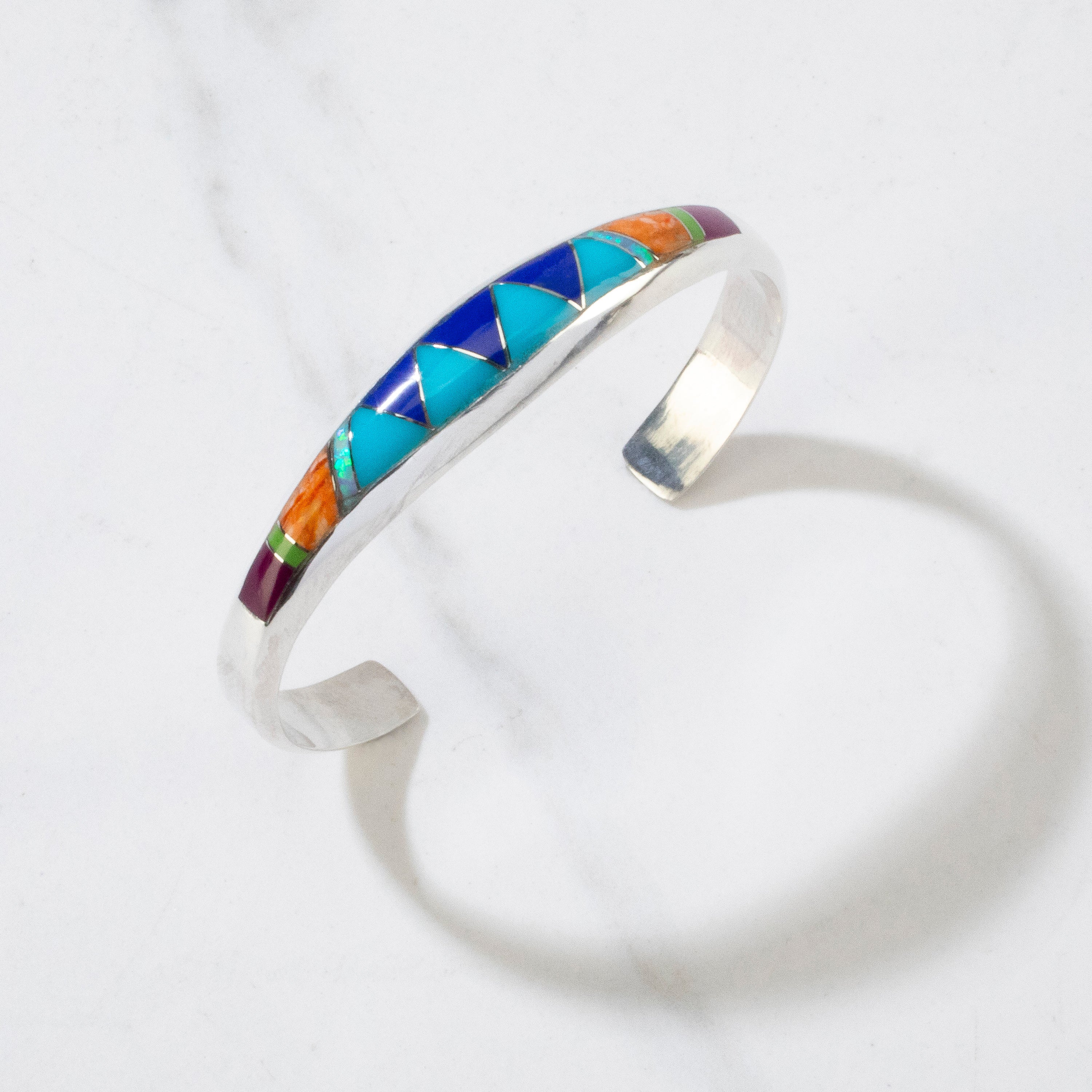 Multi Gem USA Handmade 925 Sterling Silver Cuff