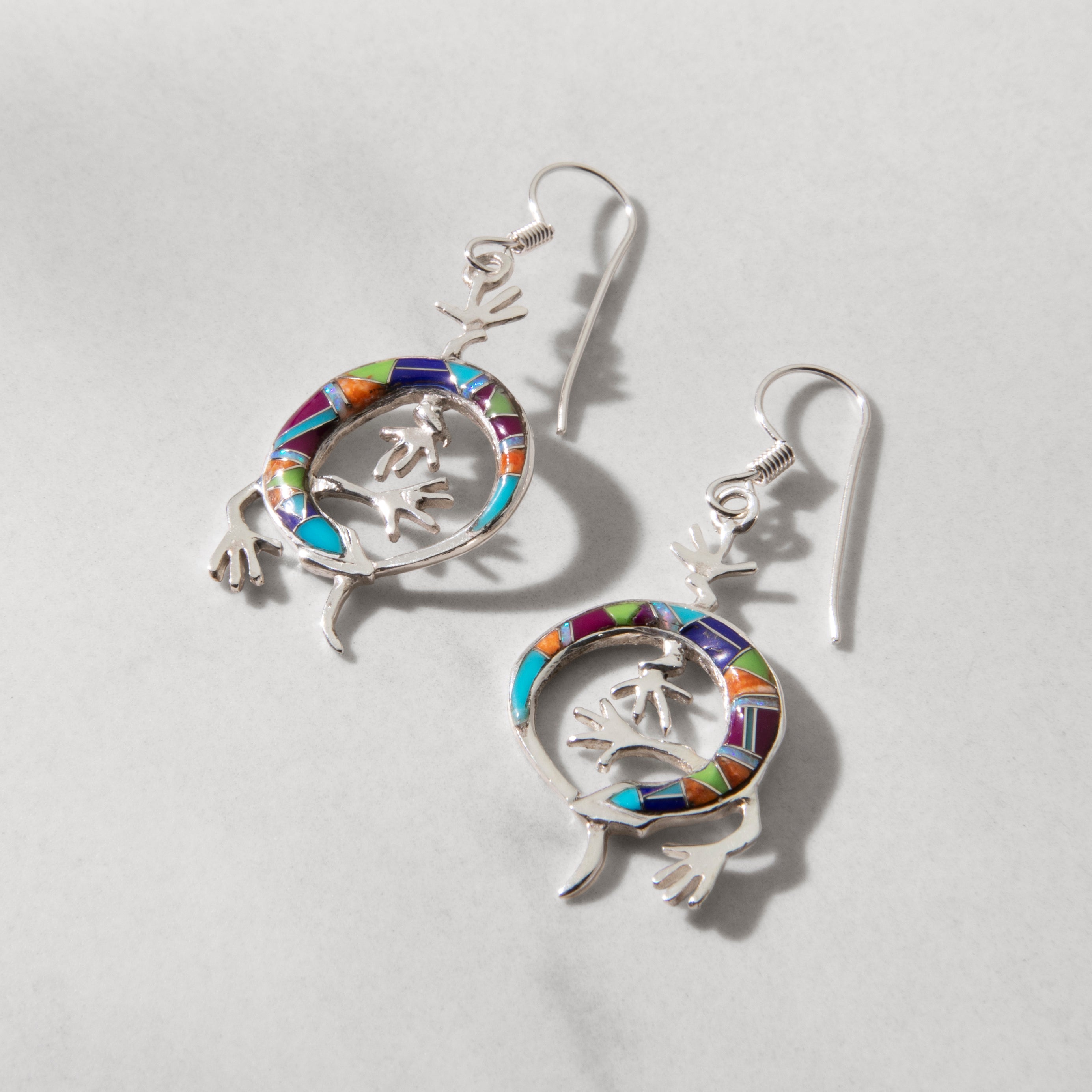 Multi Gemstone USA Handmade with 925 Sterling Silver Earrings with French Hook Backing