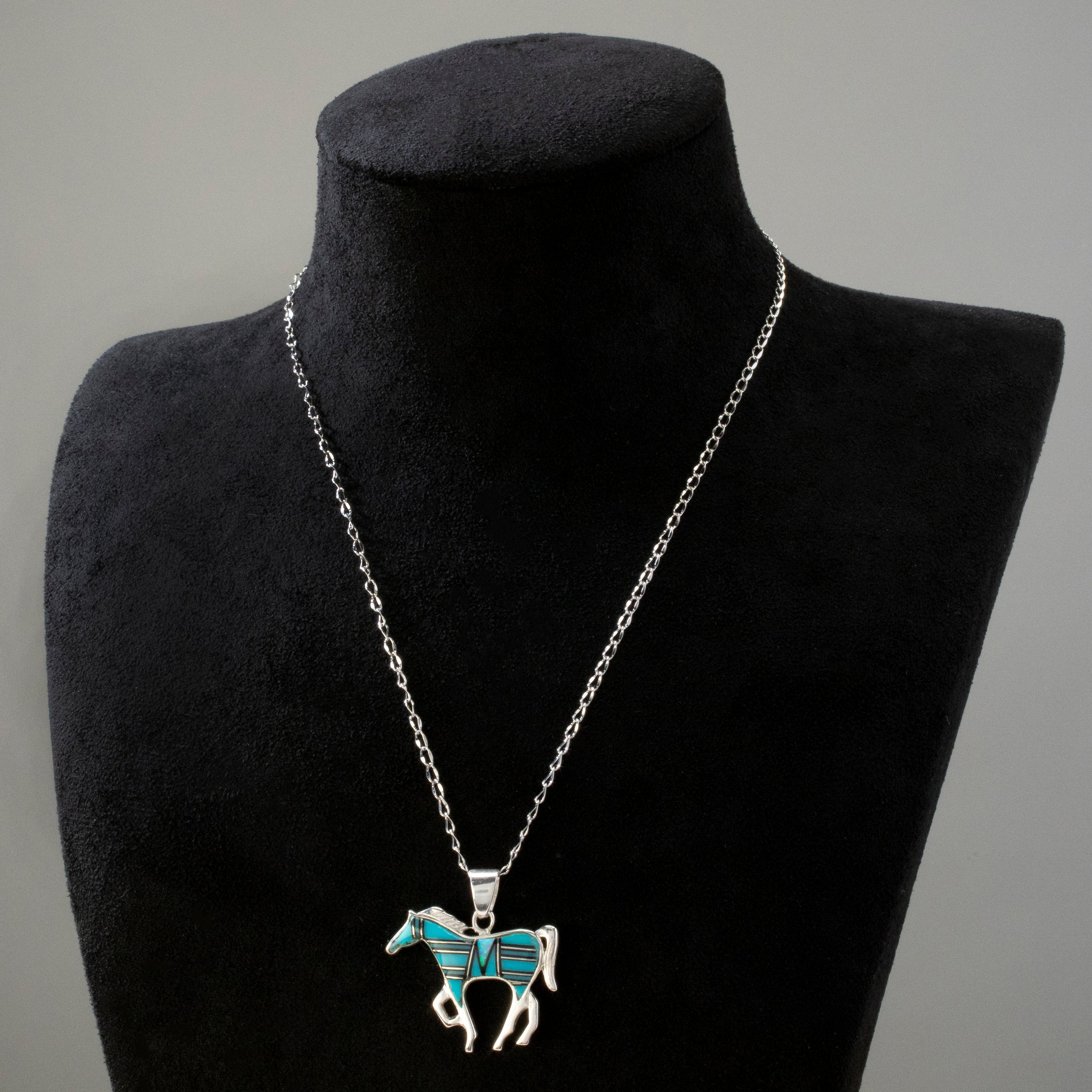 Turquoise Horse USA Handmade 925 Sterling Silver Pendant