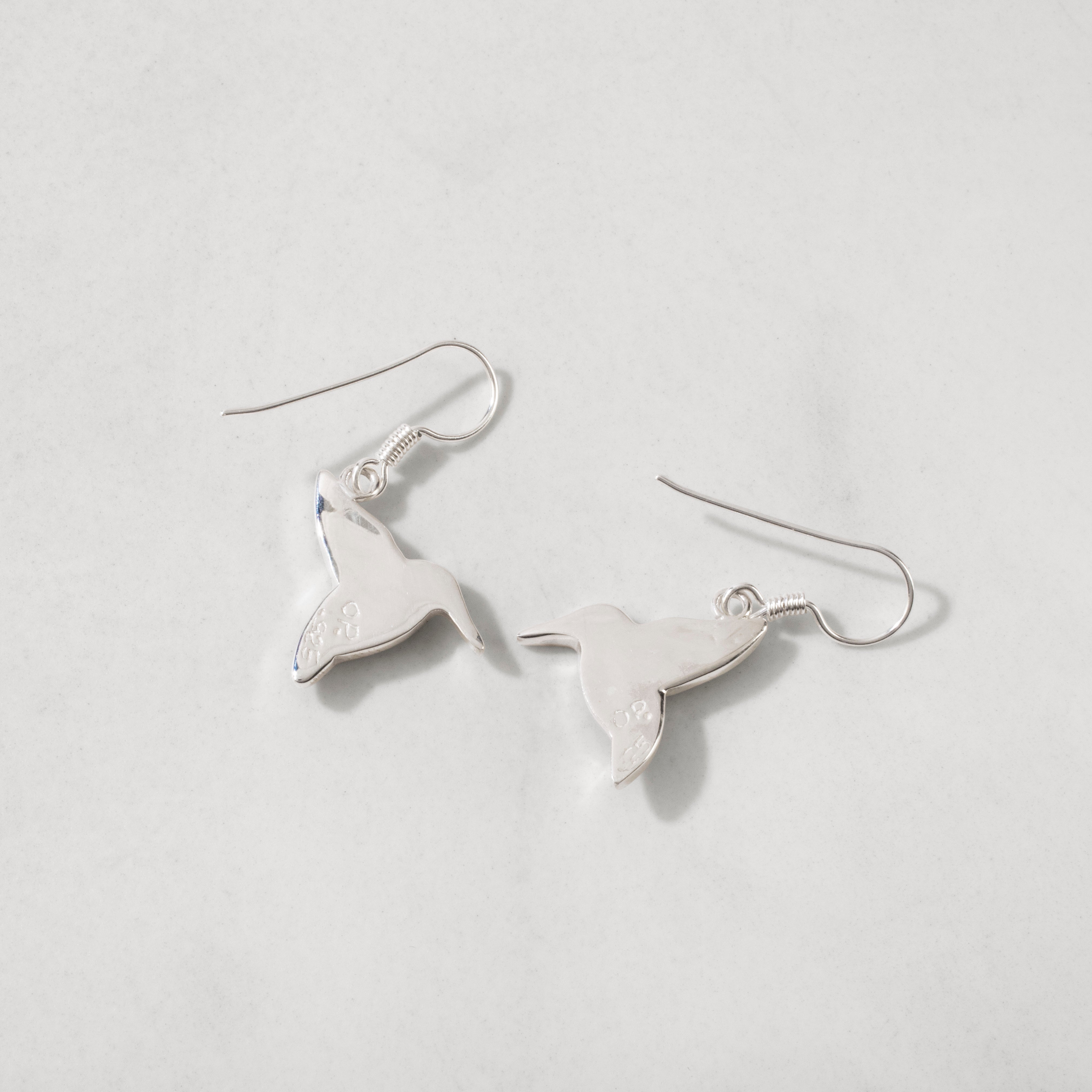 Multi Gemstone Hummingbird 925 Sterling Silver Earring with Stud Backing USA Handmade with Opal Accent