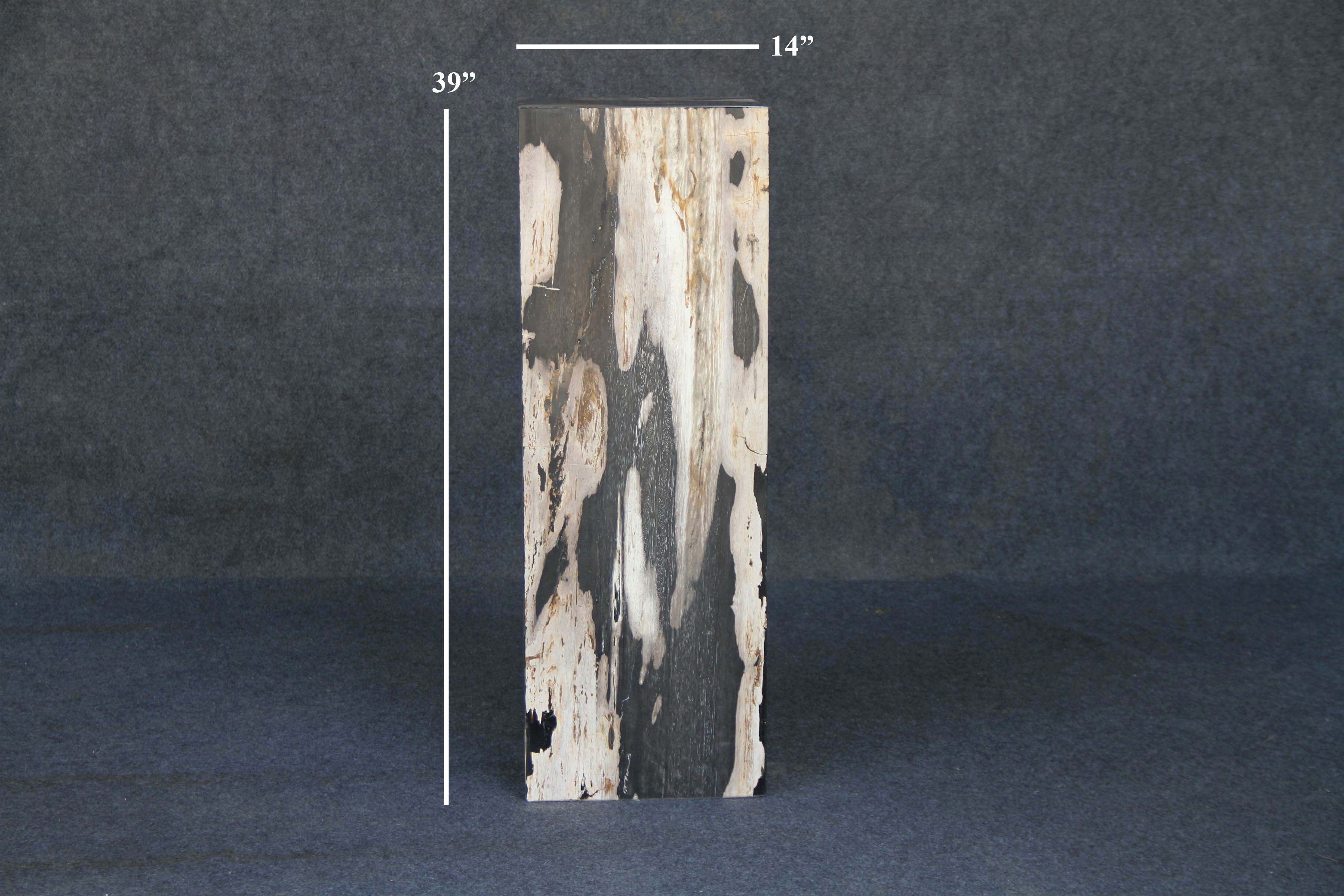 Petrified Wood Hollow Square Padestal 39" / 187lbs