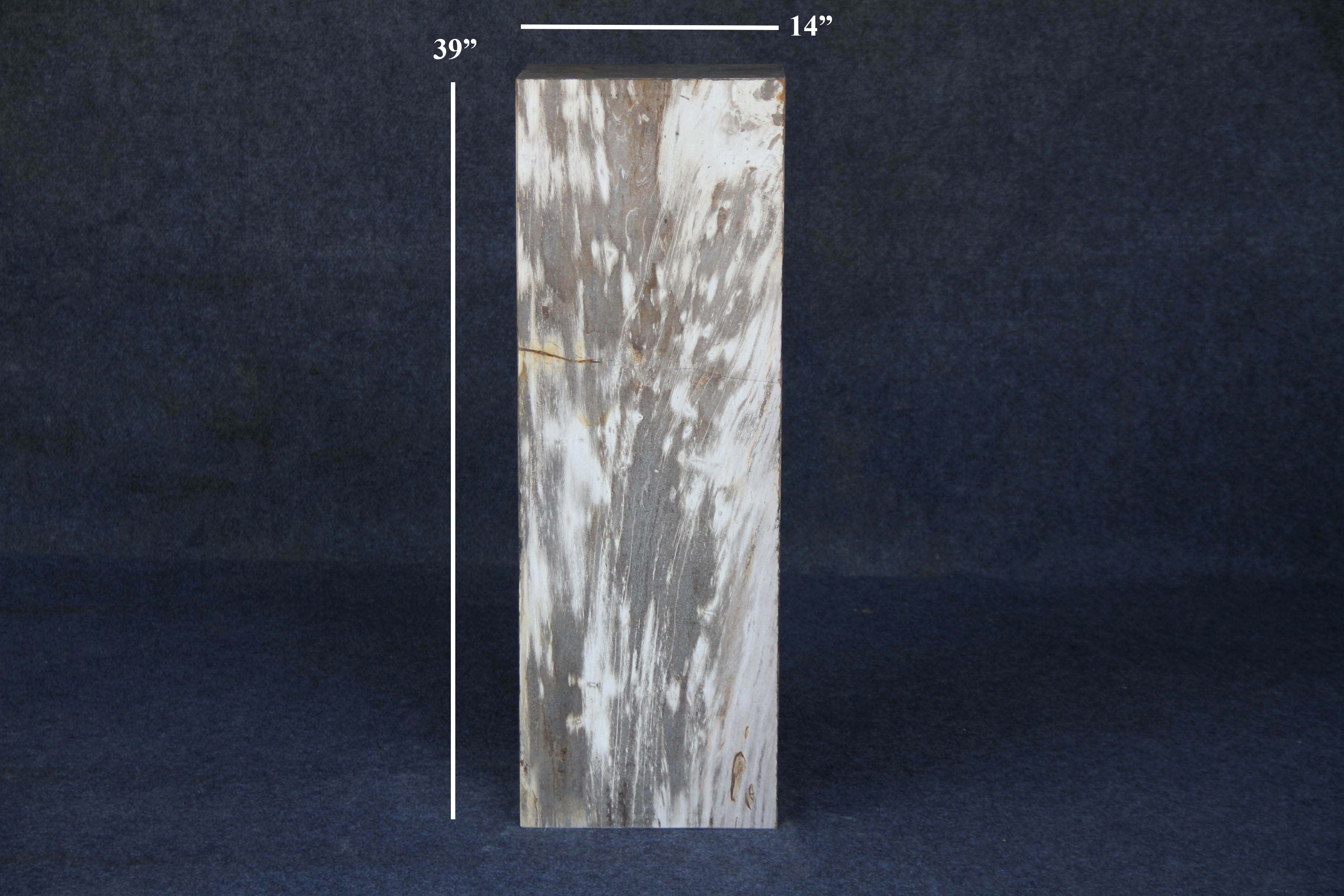 Petrified Wood Hollow Square Padestal 39" / 185lbs