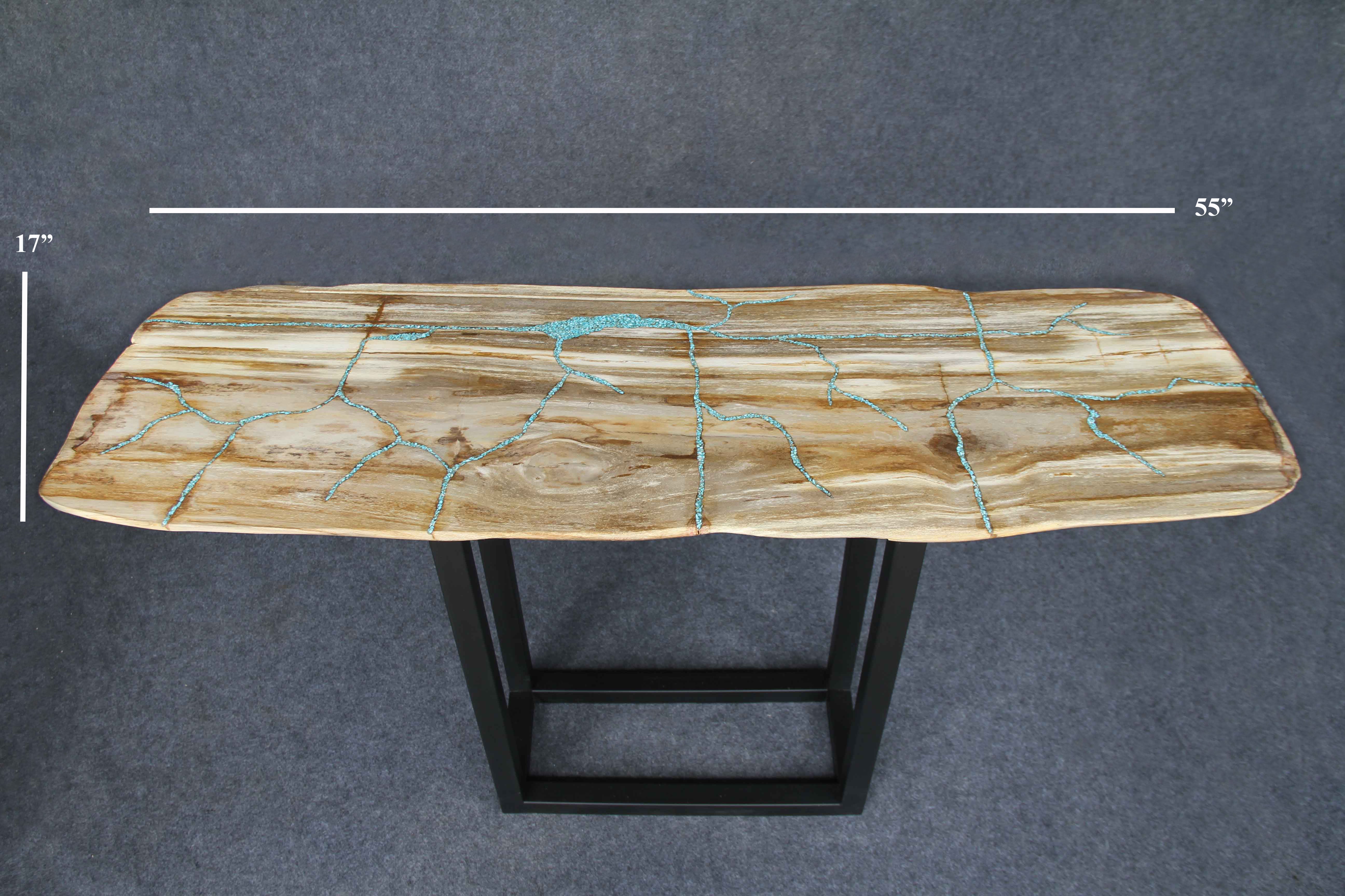 Petrified Wood Console Table 55" / 119 lbs