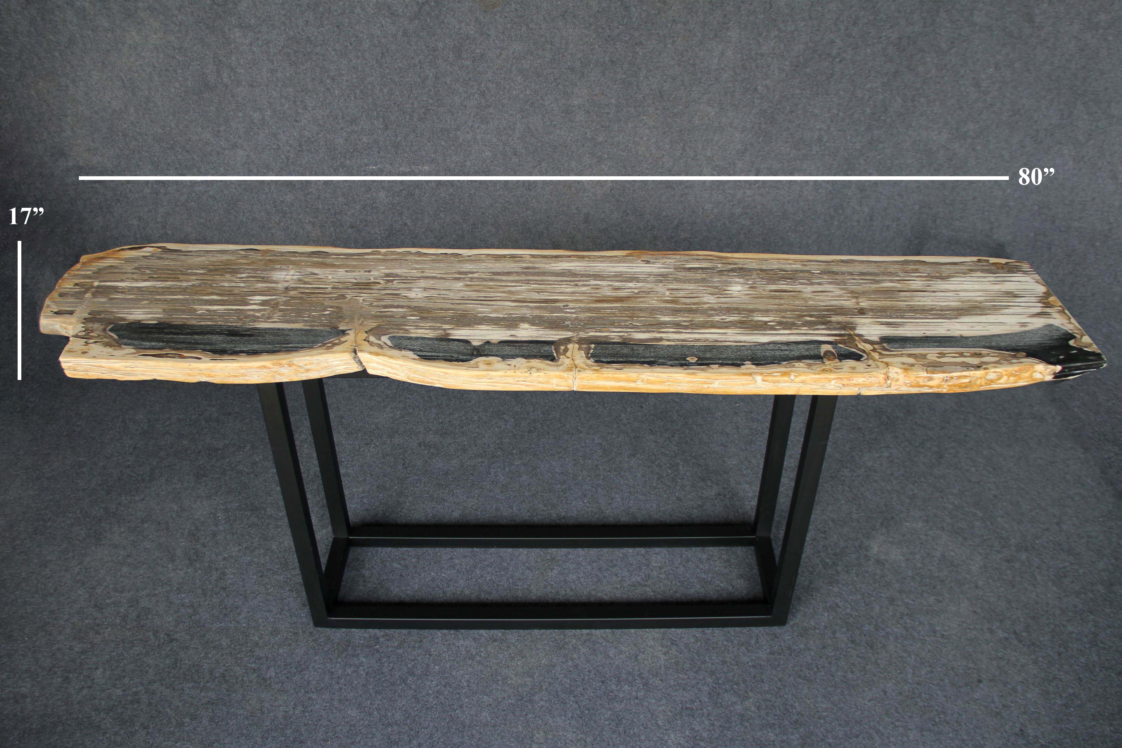 Petrified Wood Console Table 80" / 198 lbs