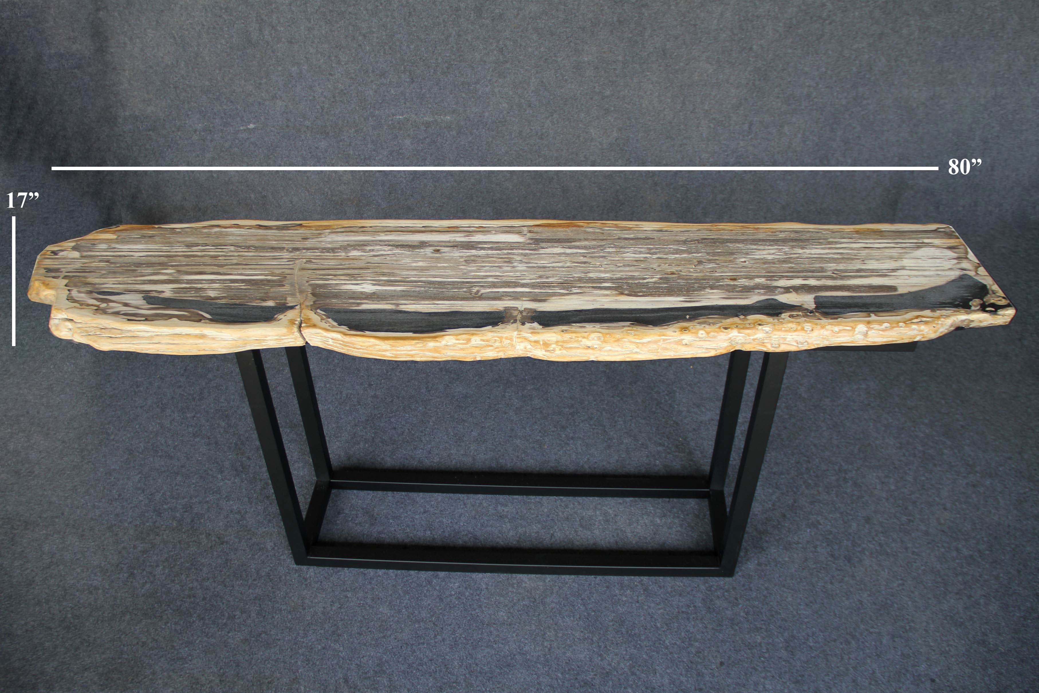 Petrified Wood Console Table 80" / 198 lbs