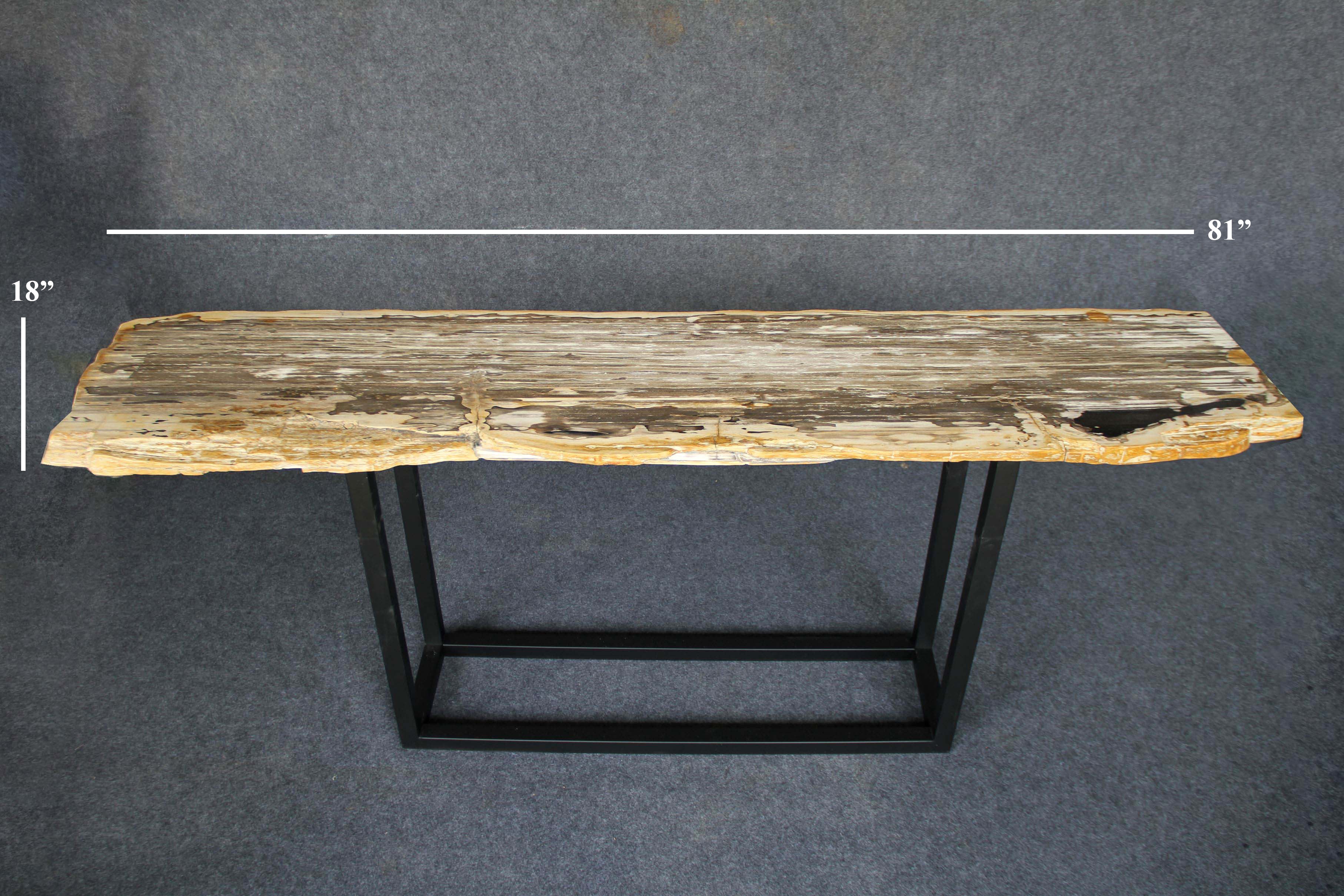 Petrified Wood Console Table 80" / 194 lbs