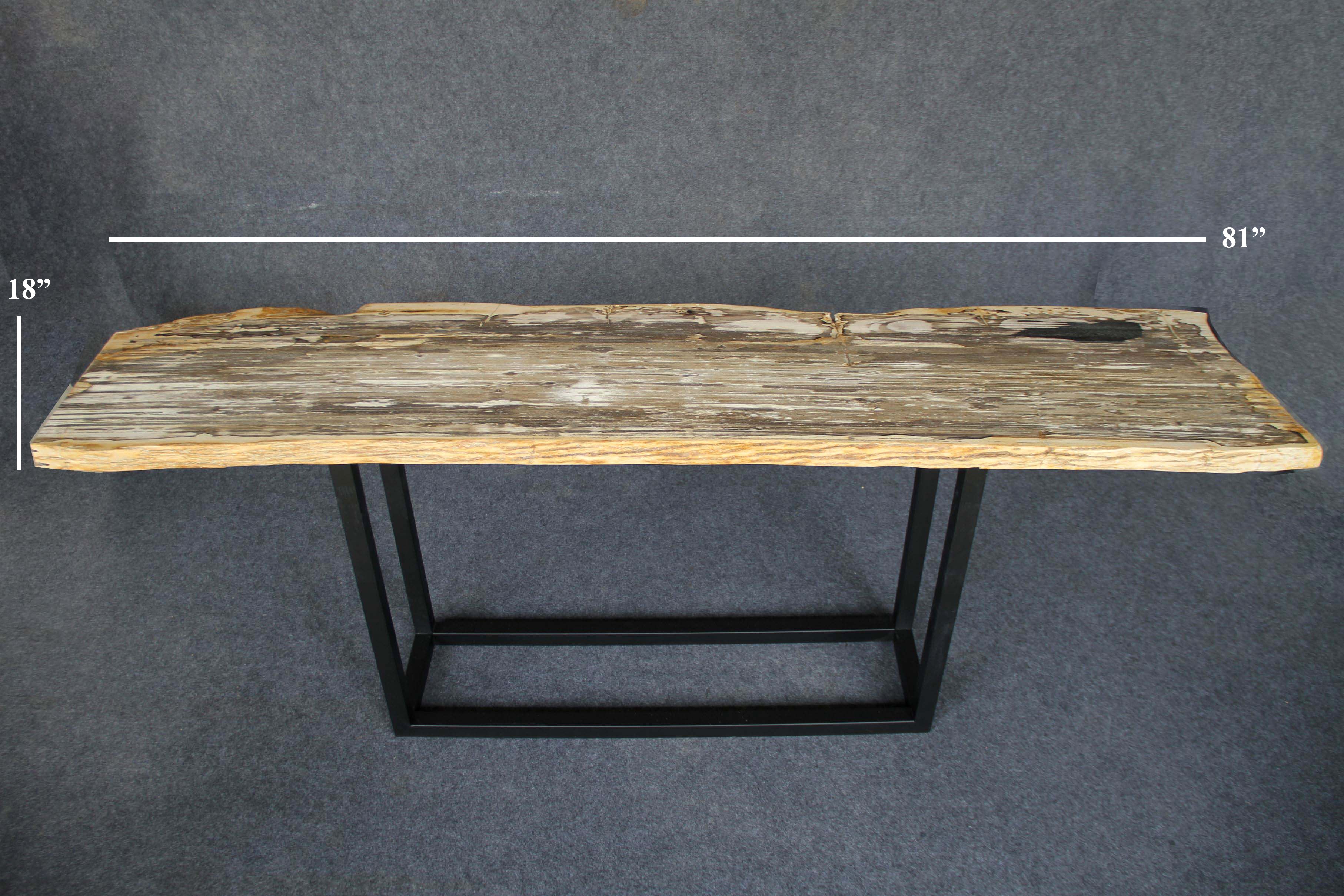 Petrified Wood Console Table 81" / 202 lbs