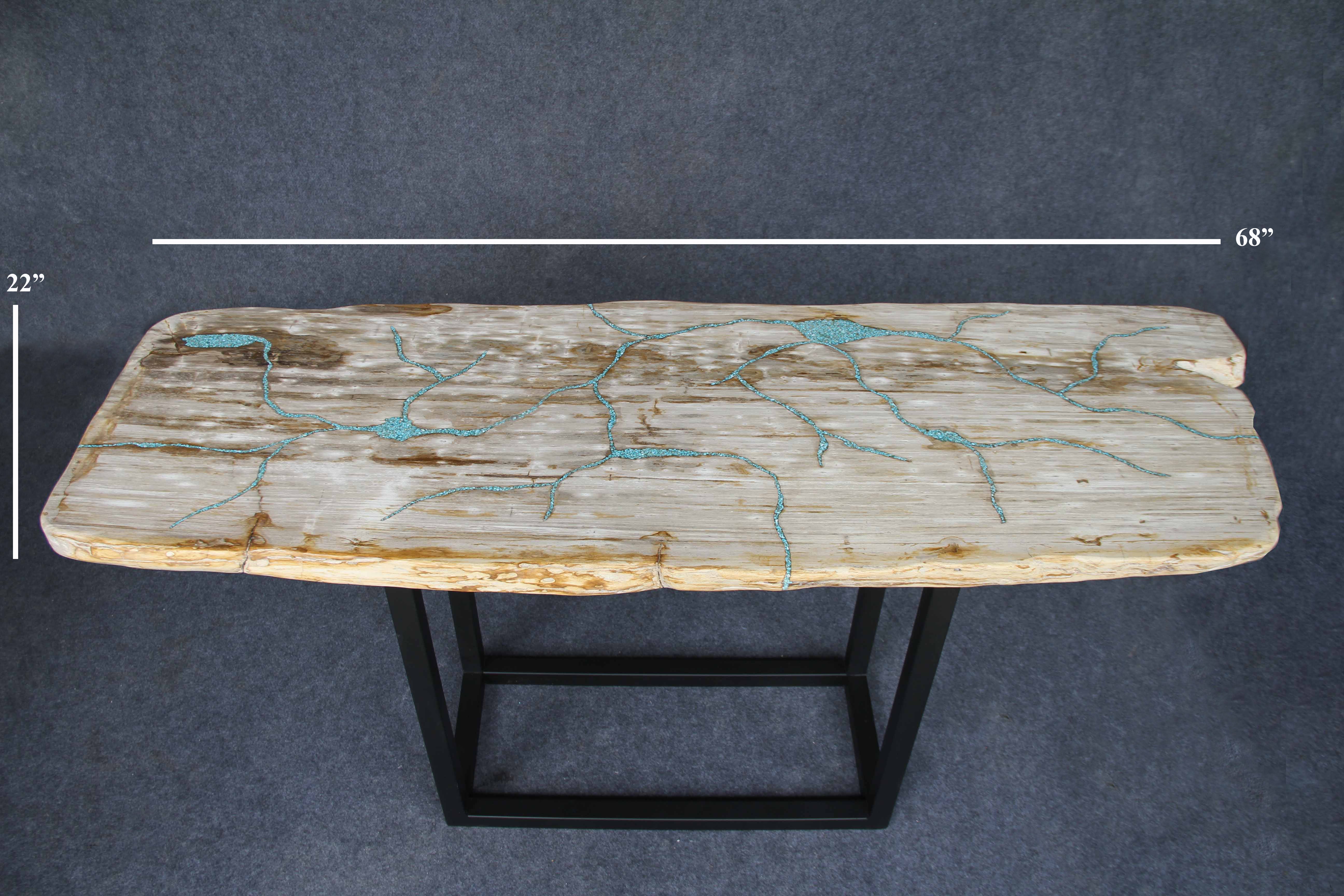 Petrified Wood Console Table 68" / 207 lbs