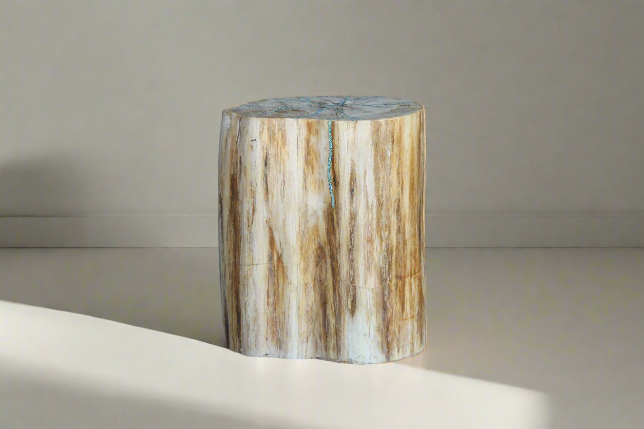 Petrified Wood Round Stump 14" / 165 lbs