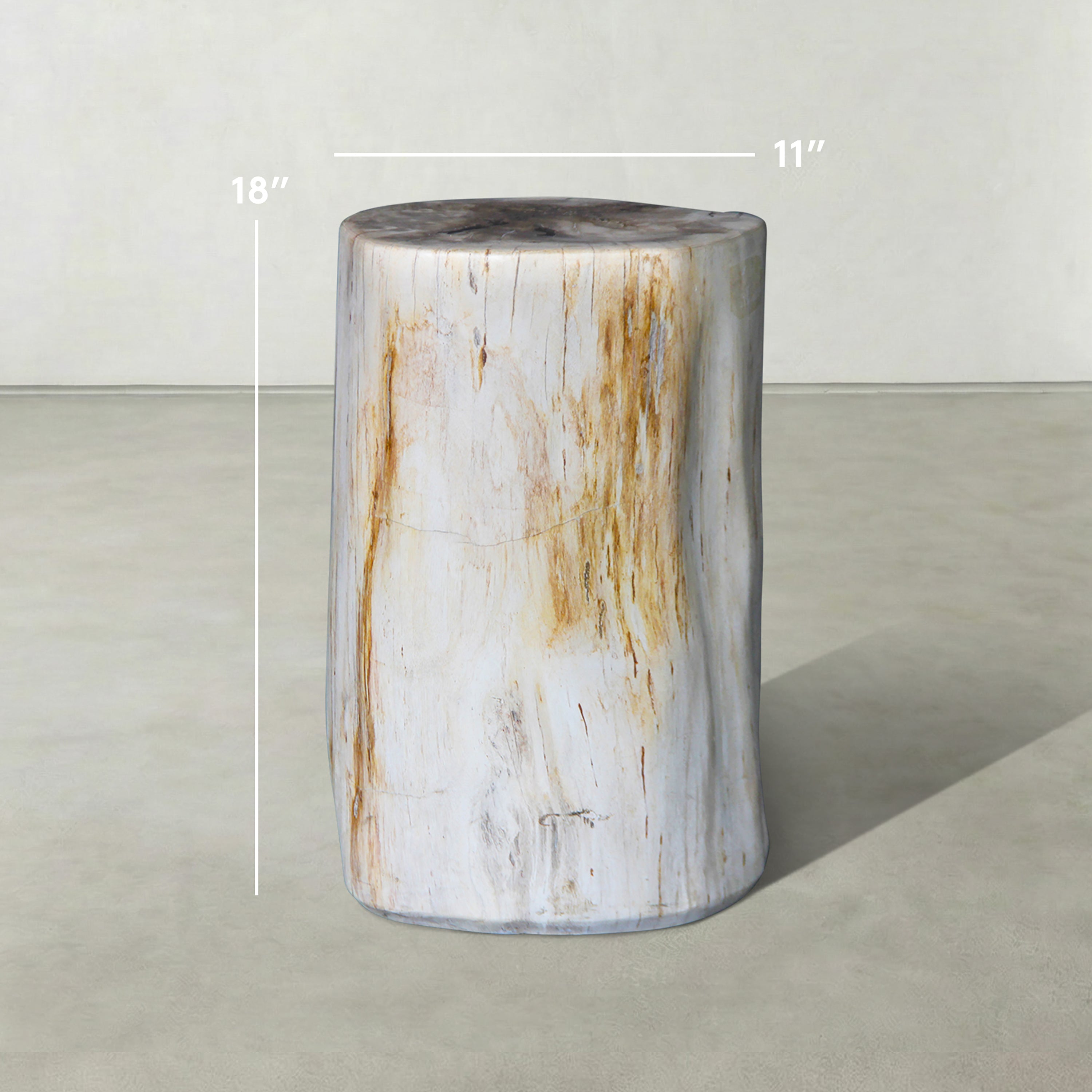 Natural Polished Petrified Wood Stool from Indonesia - 18" / 144 lbs