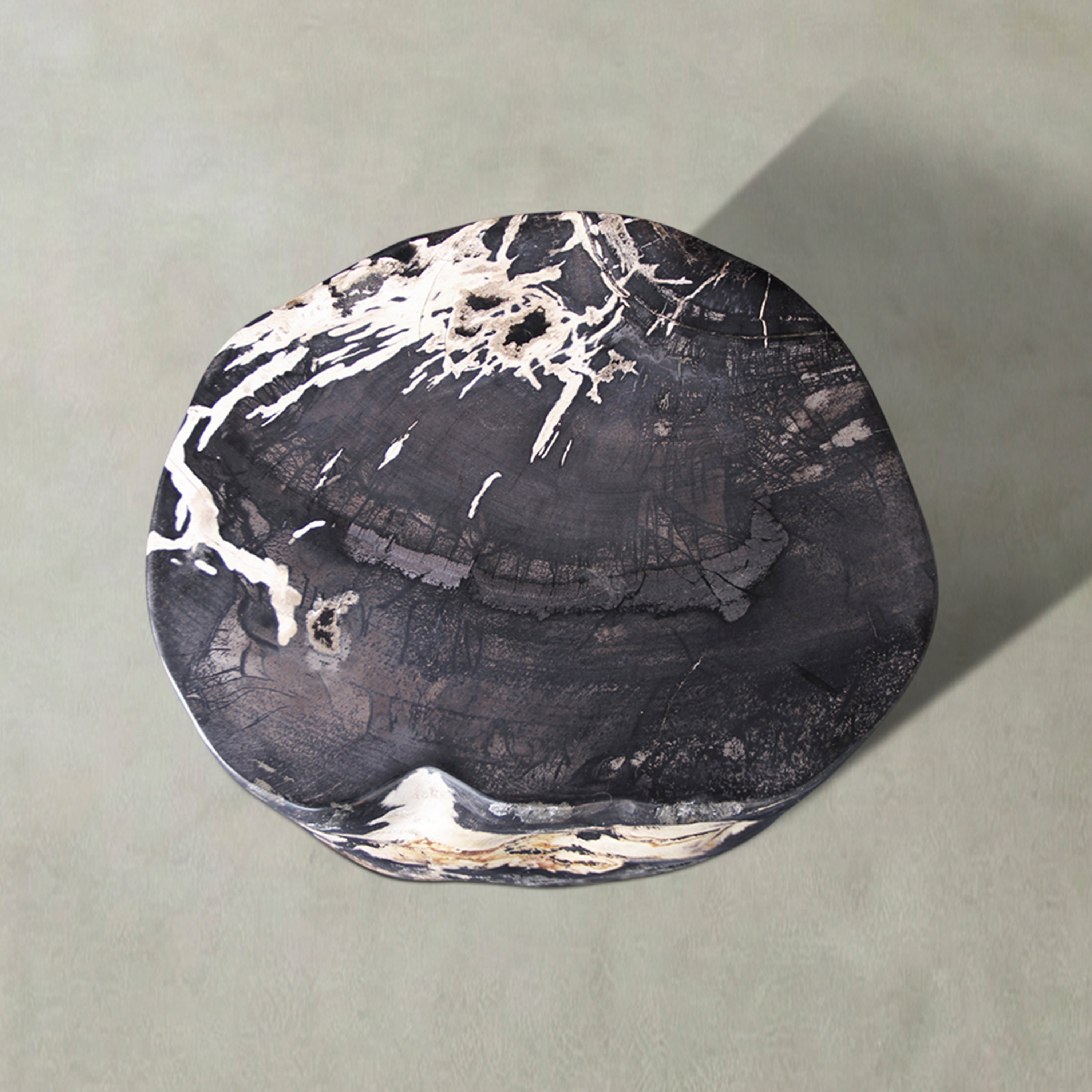 Natural Polished Petrified Wood Stool from Indonesia - 18" / 203 lbs