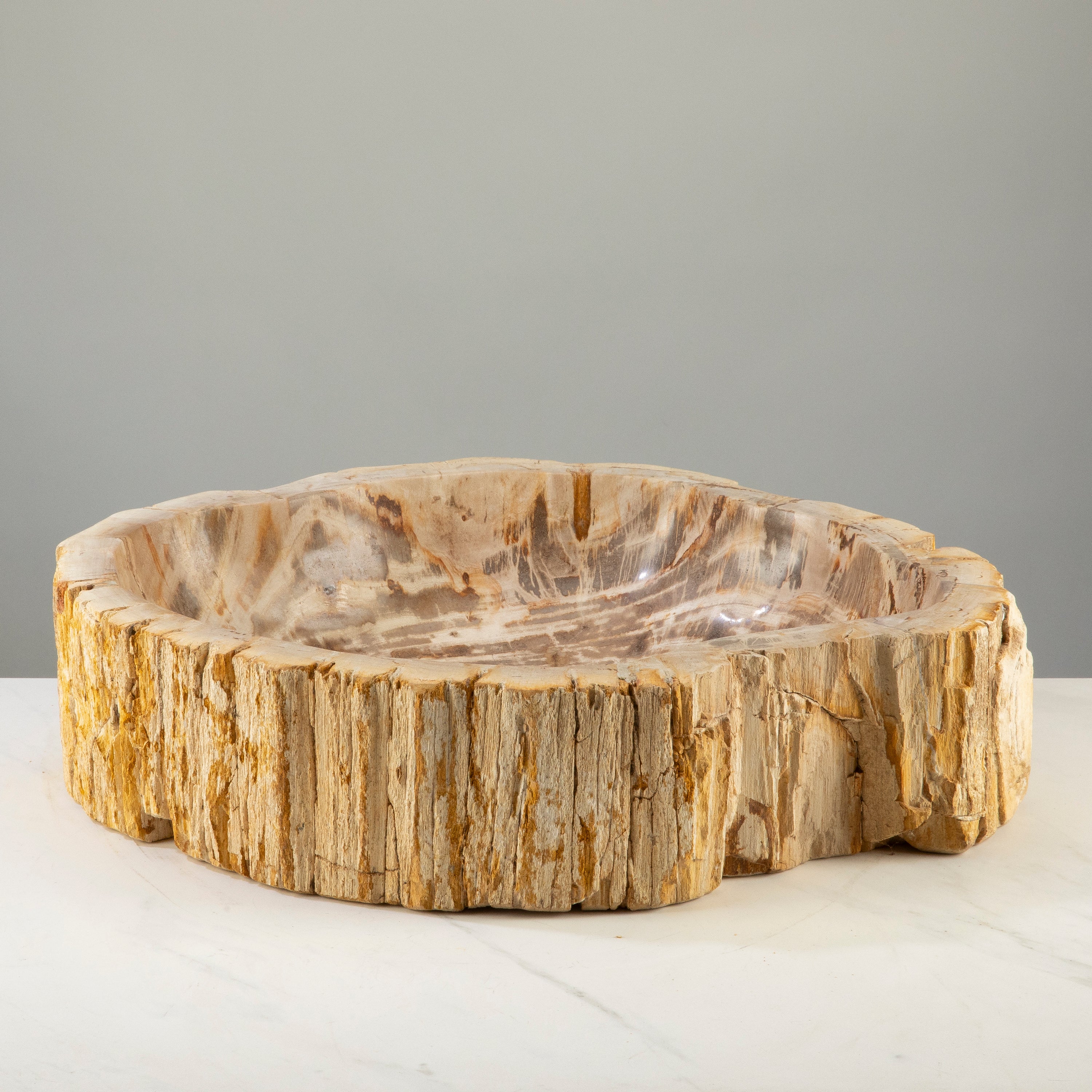 22" Brown Petrified Wood Sink Bowl