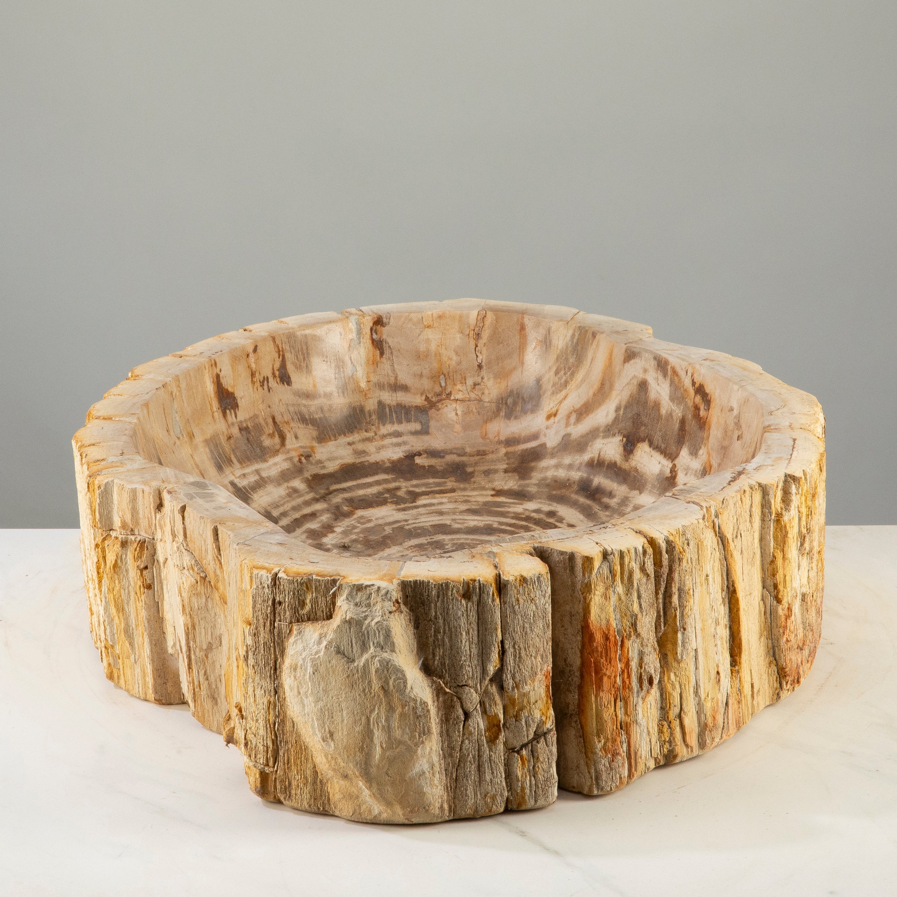 22" Brown Petrified Wood Sink Bowl