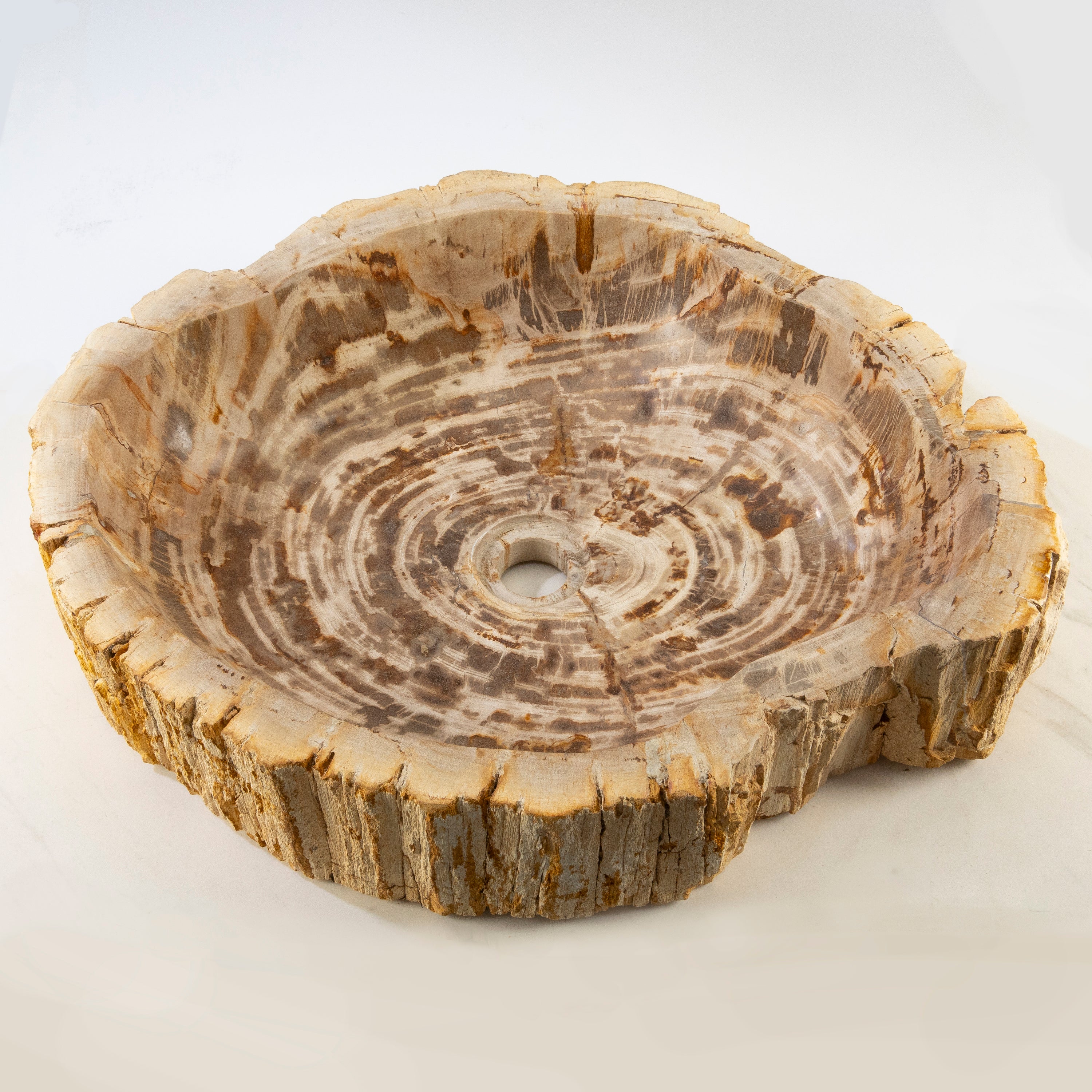 22" Brown Petrified Wood Sink Bowl