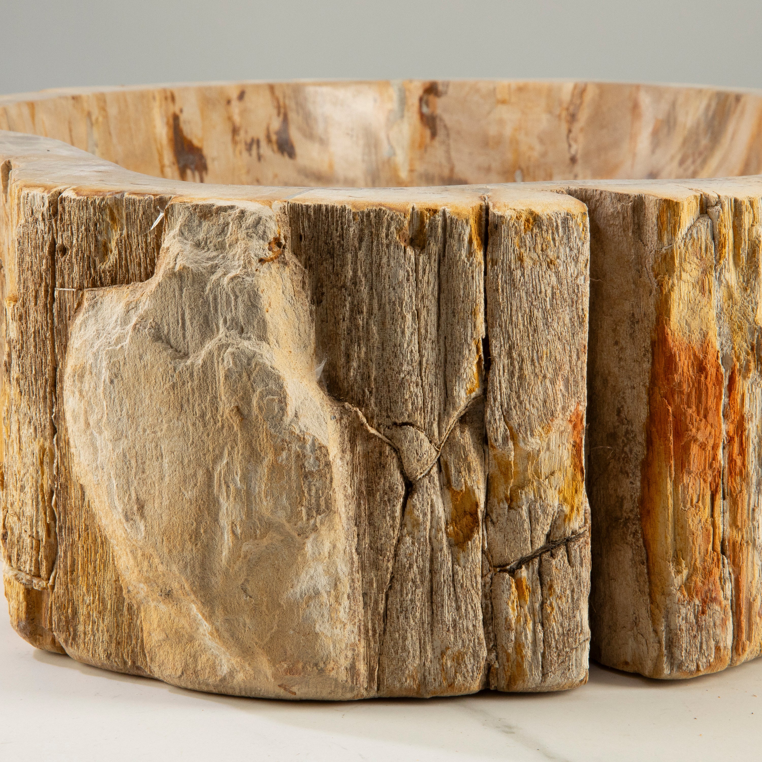 22" Brown Petrified Wood Sink Bowl