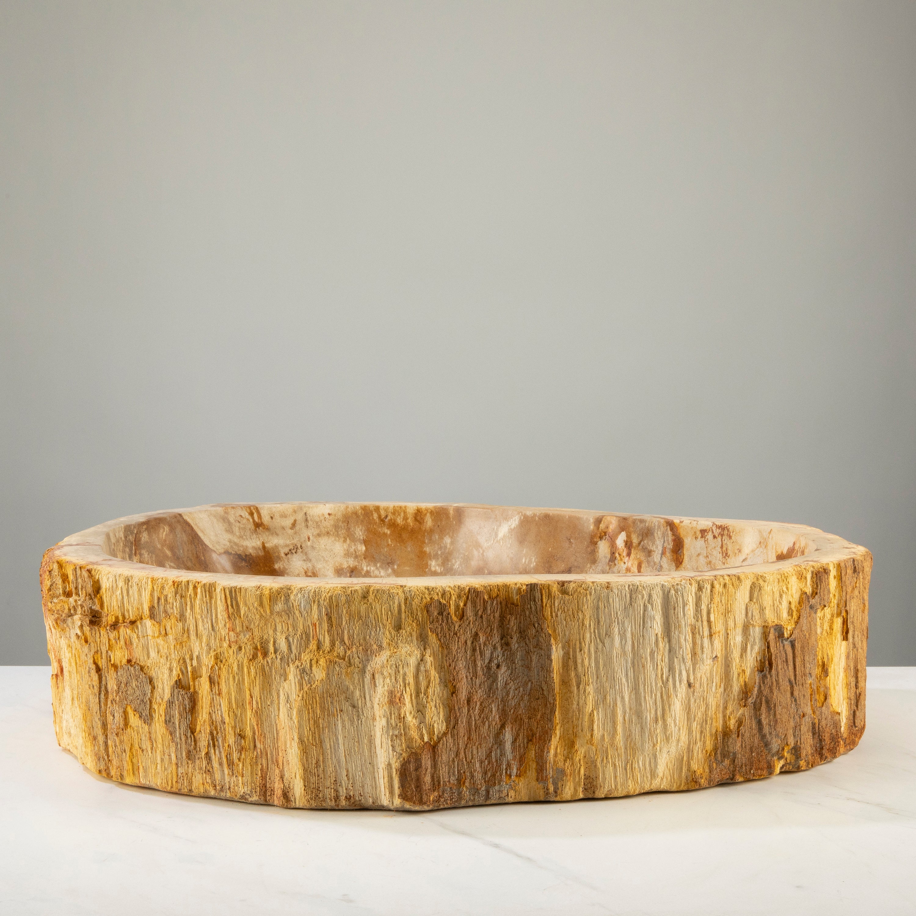 22" Brown Petrified Wood Sink Bowl