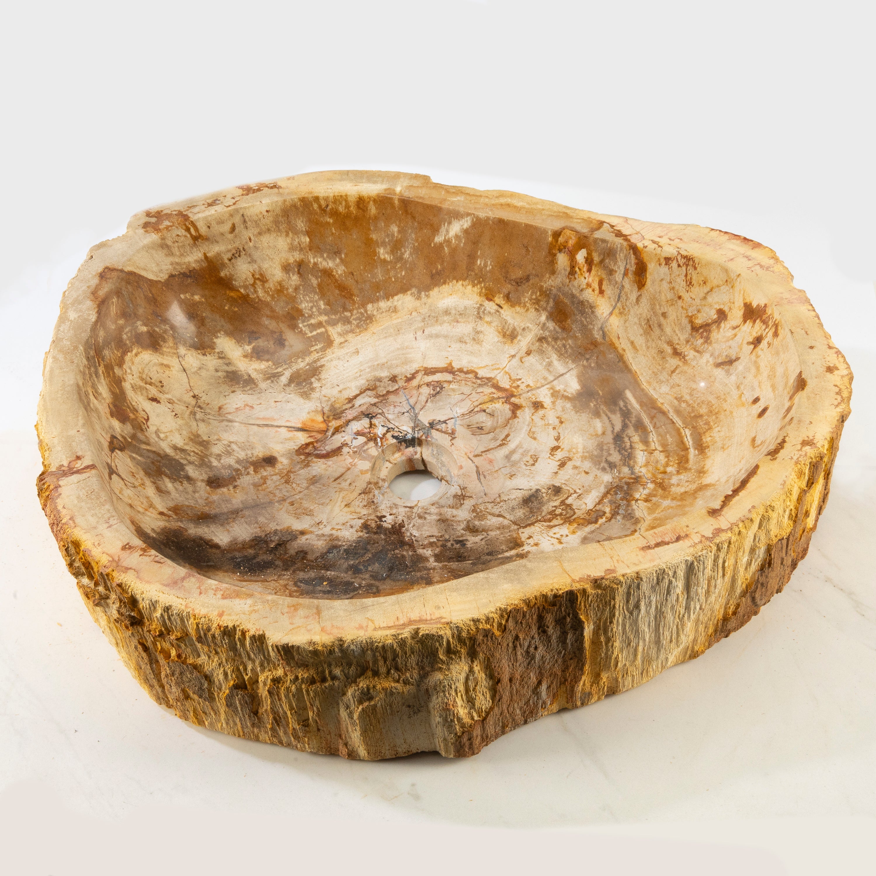 22" Brown Petrified Wood Sink Bowl